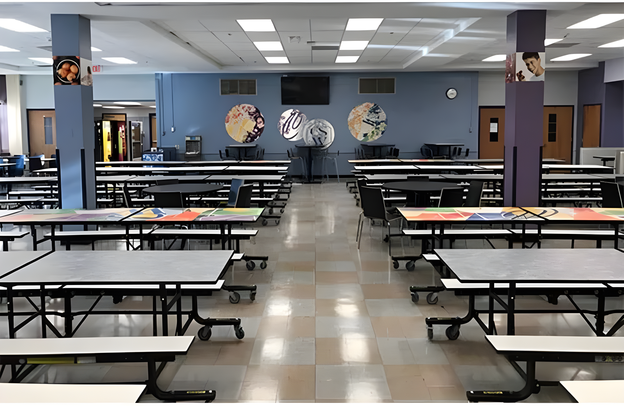 Palmer Hamilton Palmer Hamilton 145'' Rectangle Bench Cafeteria Table with Metal Frame