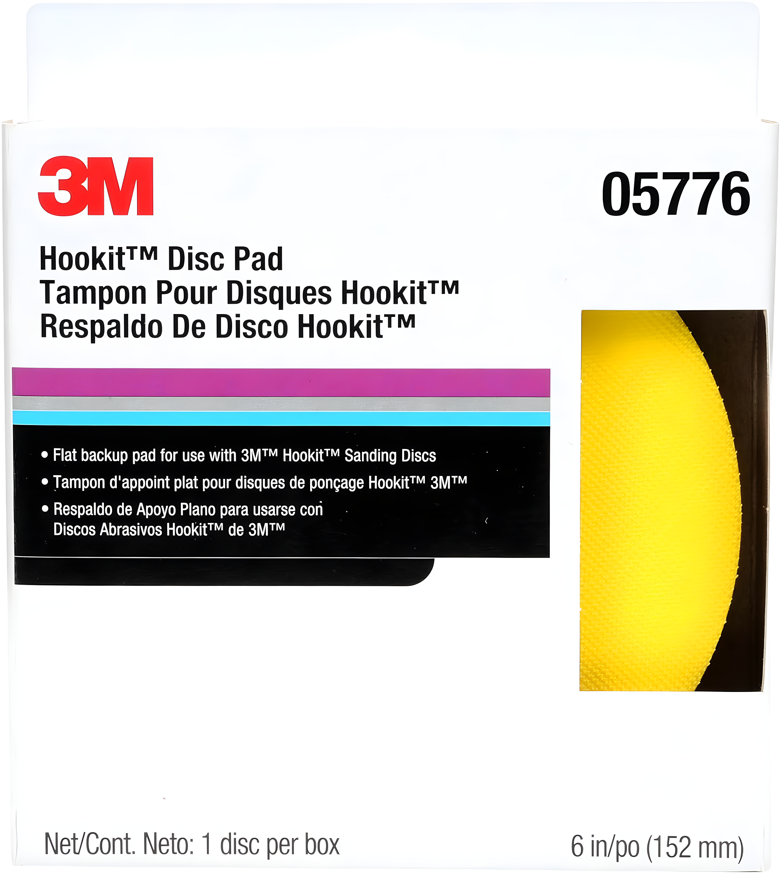 3M Automotive 5776 6" 3M Hookit Disc Pad (EA)