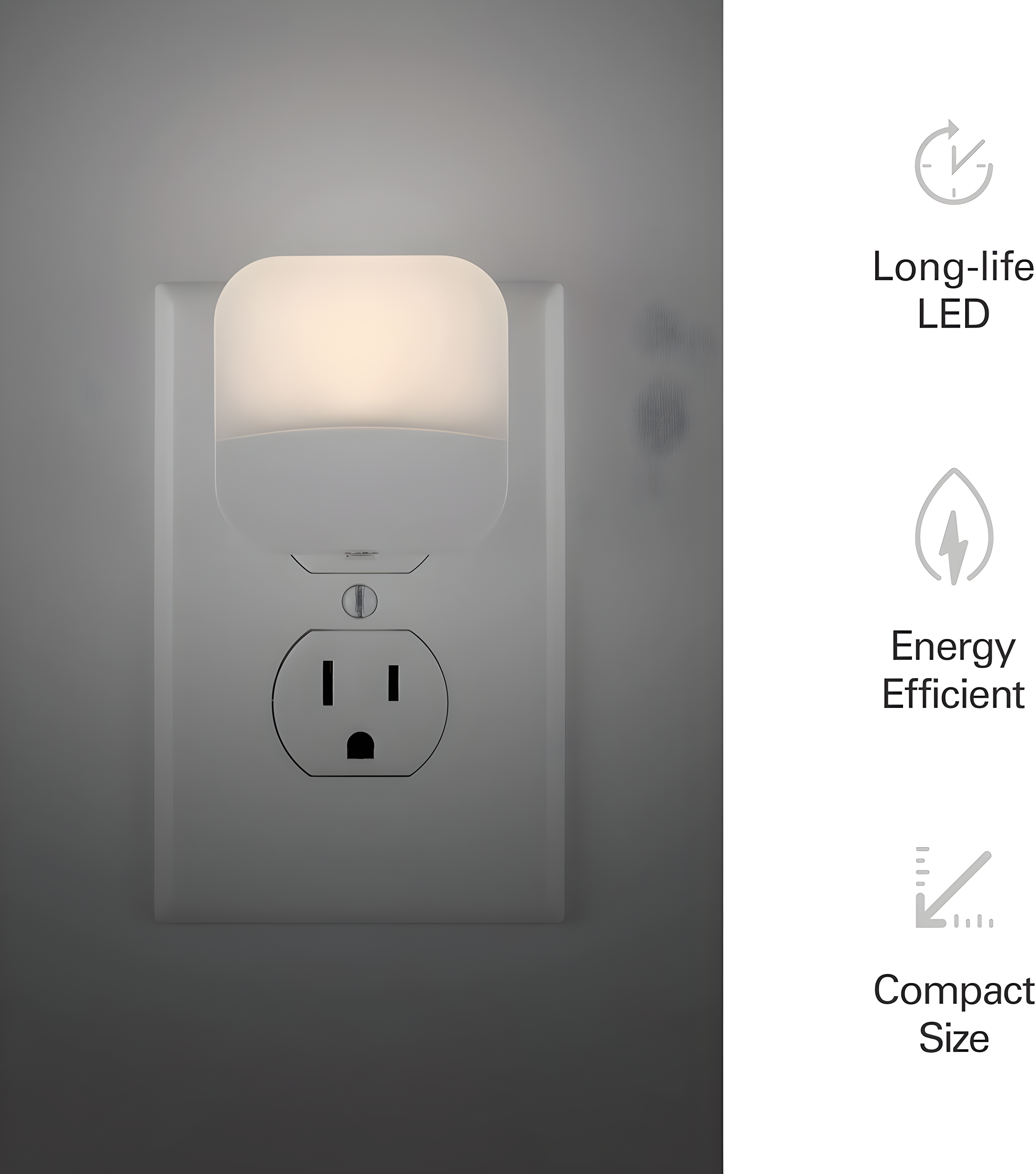 Lights by Night LED Night Light, Plug-in, Dusk to Dawn Sensor, Home Decor, Compact, Mood Lighting, Ambient Lighting, Ideal for Kids Bedroom, Bathroom, Kitchen, Hallway, 58802, 6 Pack, White