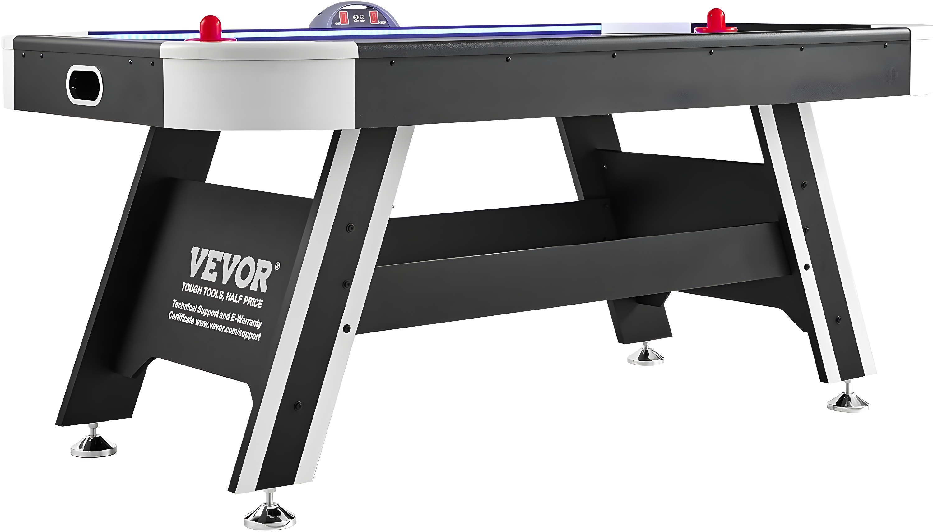VEVOR 72" Air-Powered Hockey Table, Indoor LED Hockey Game Set with 2 Pucks, 2 Pushers, and Electronic Score System - Ideal for Kids, Adults, and Family Game Rooms