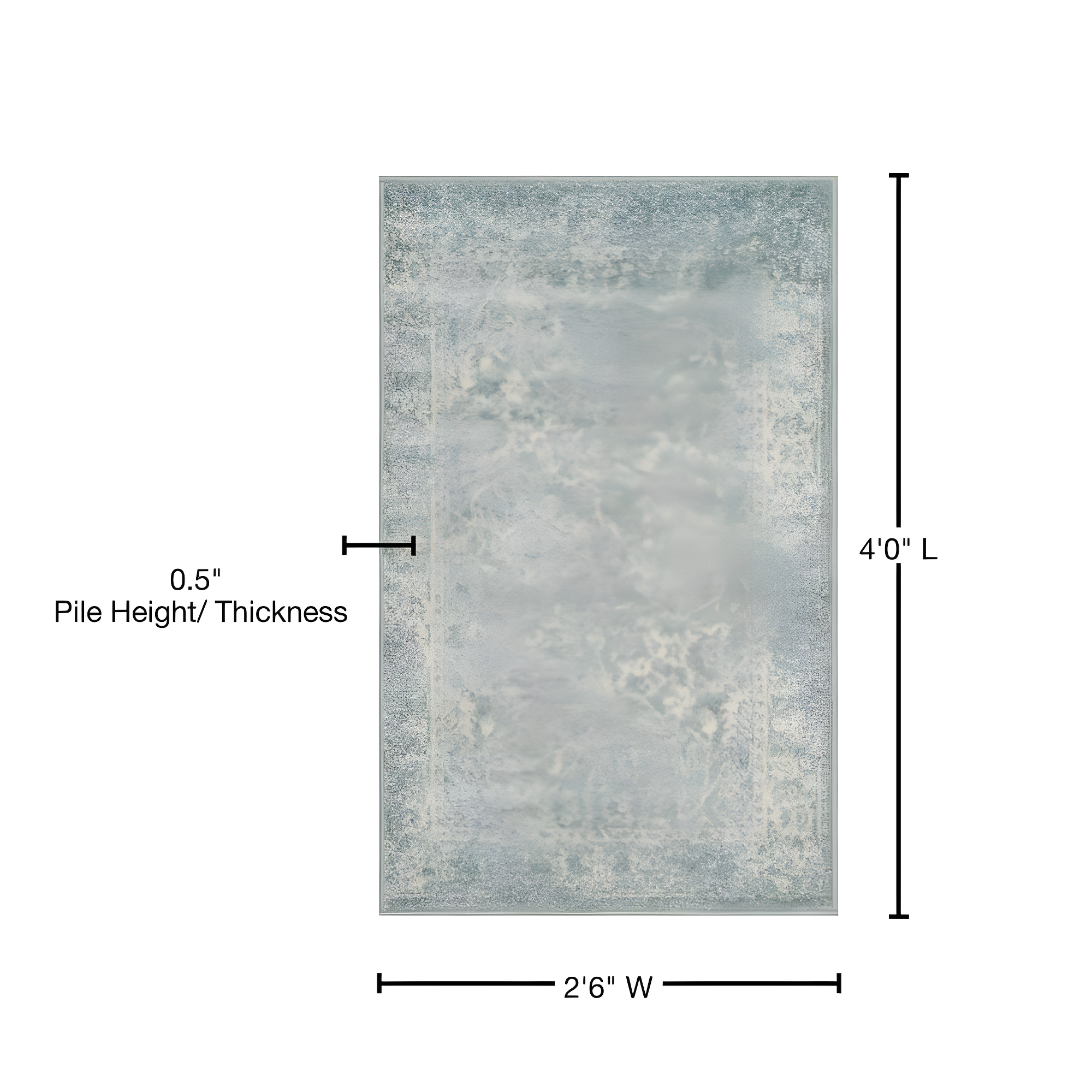 Adirondack ADR109 Machine Made Indoor Accent Rug - Slate/Ivory - 2'-6"x4' - Safavieh