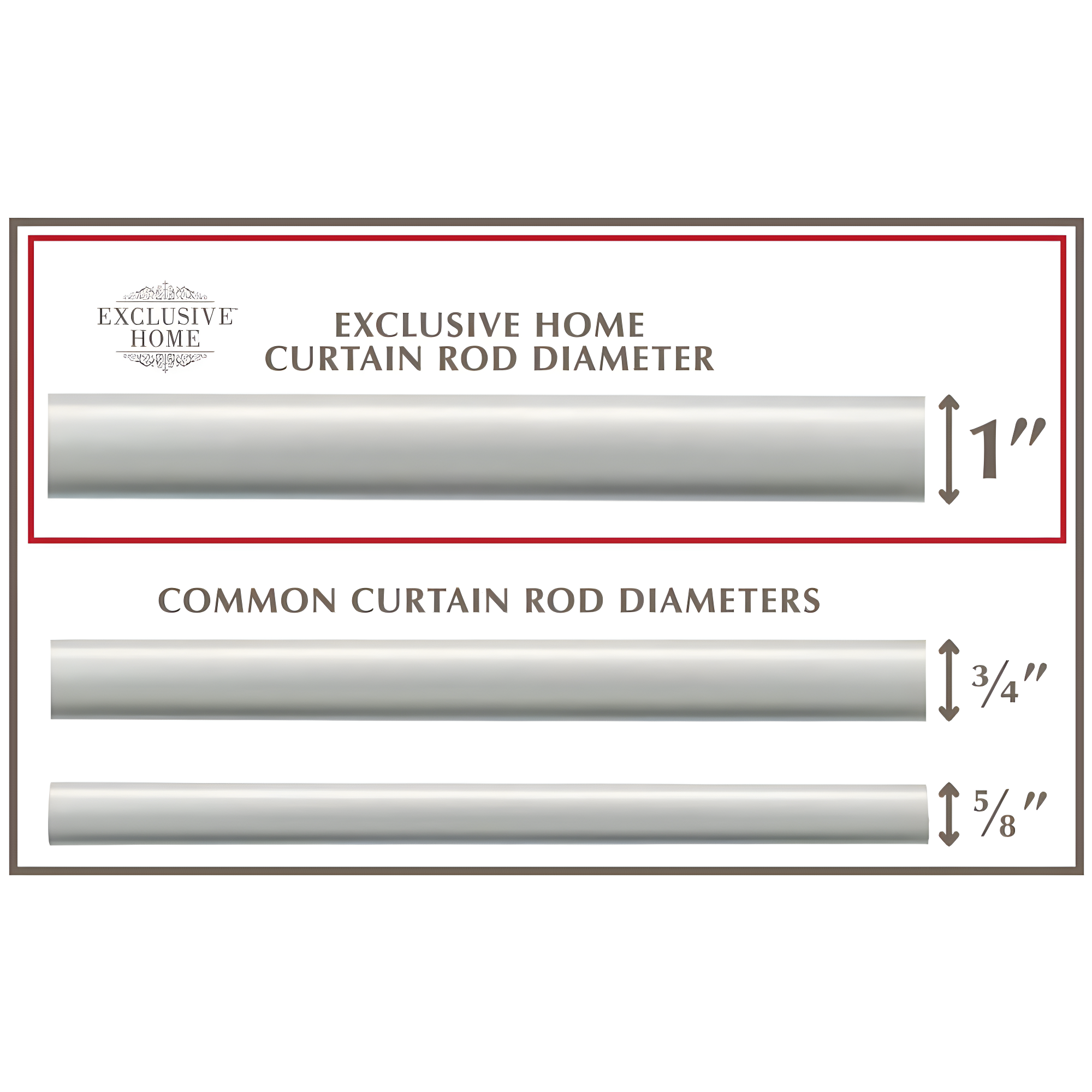 Exclusive Home 66"-120" Modern Layer Curtain Rod - Matte Silver