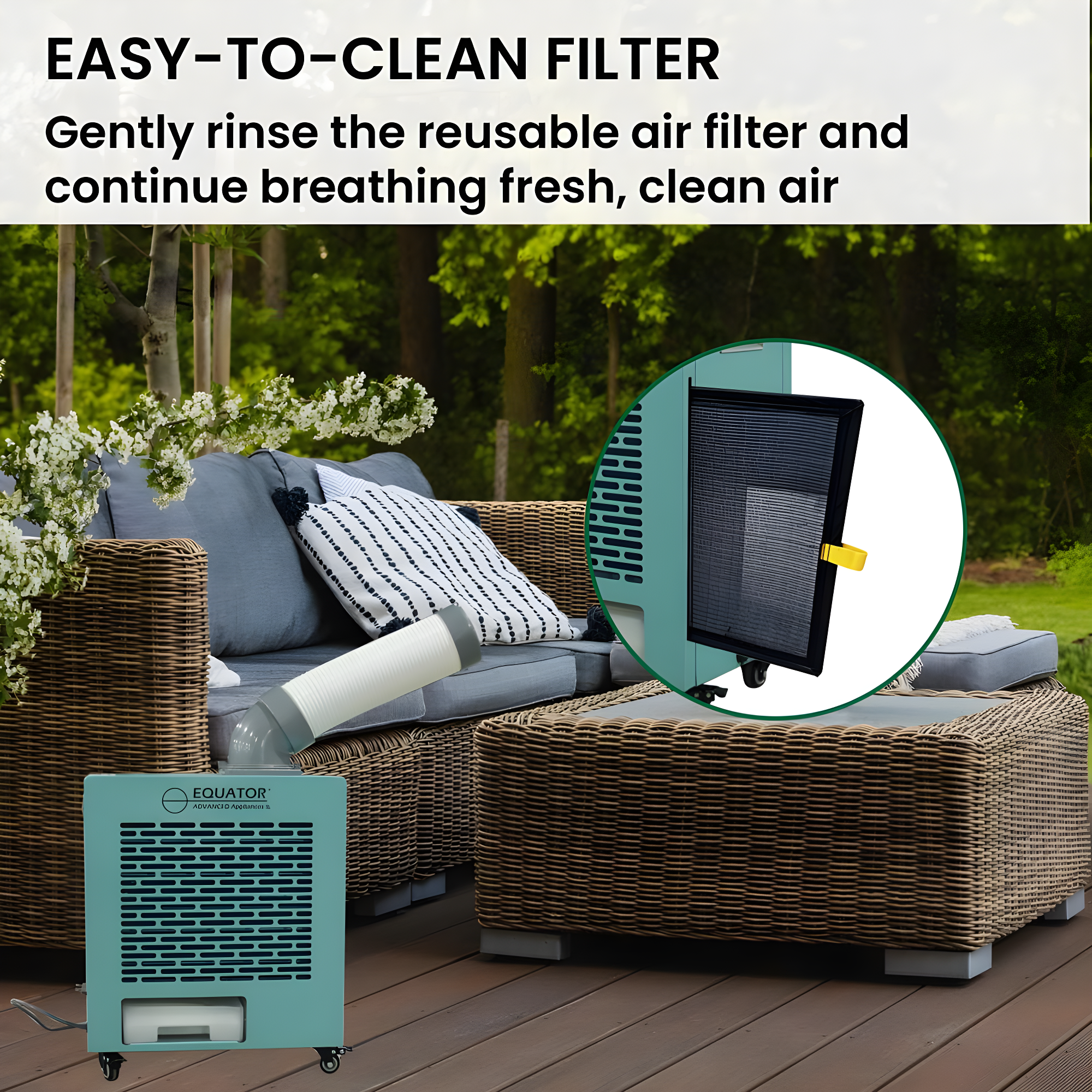 Equator Advanced Appliances Equator 3-in-1 AC Heater Air 9000BTU Outdoor Air Conditioner/ Spot Cooler IP24 Casters 110V