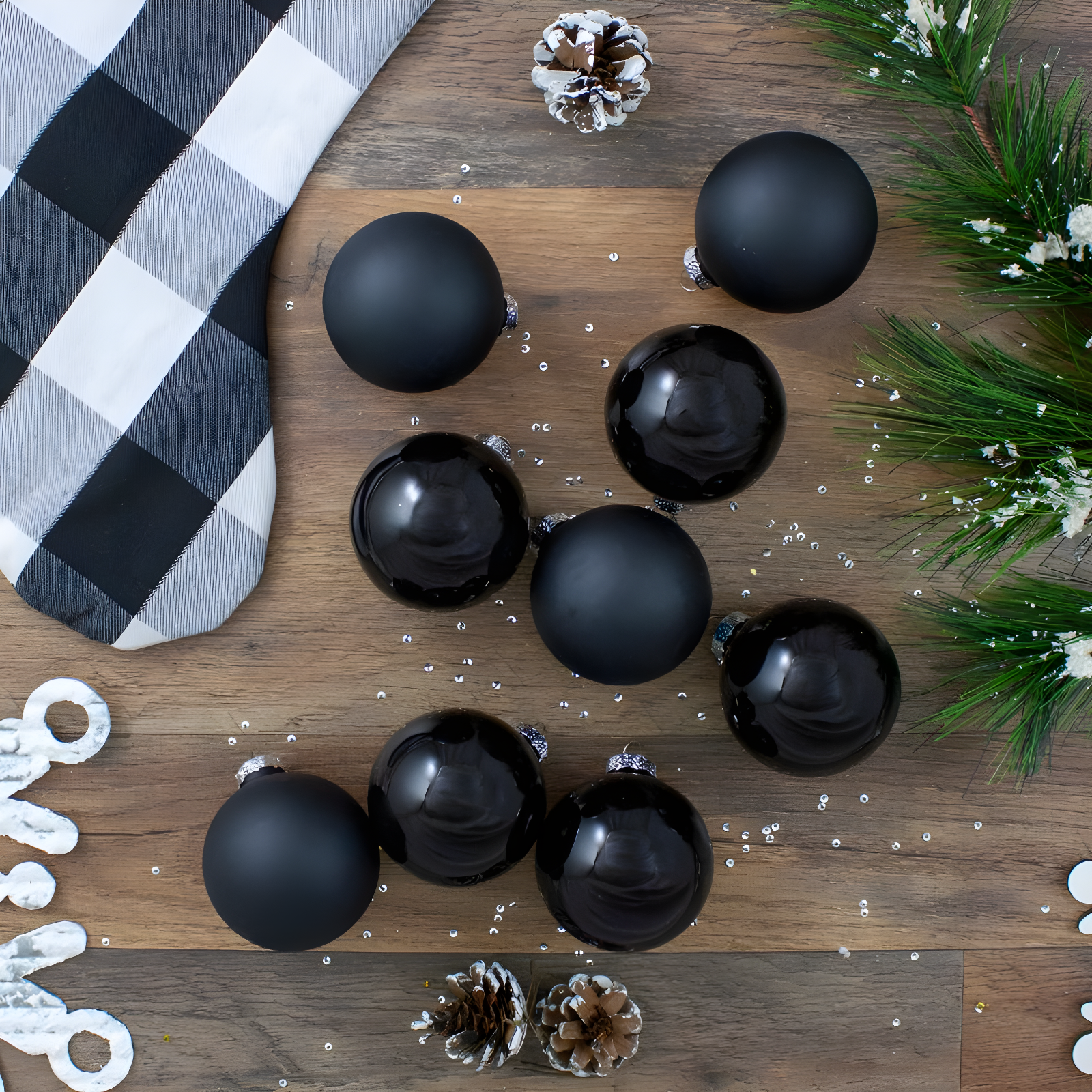 Glass Christmas Ball Ornament (Set of 9)