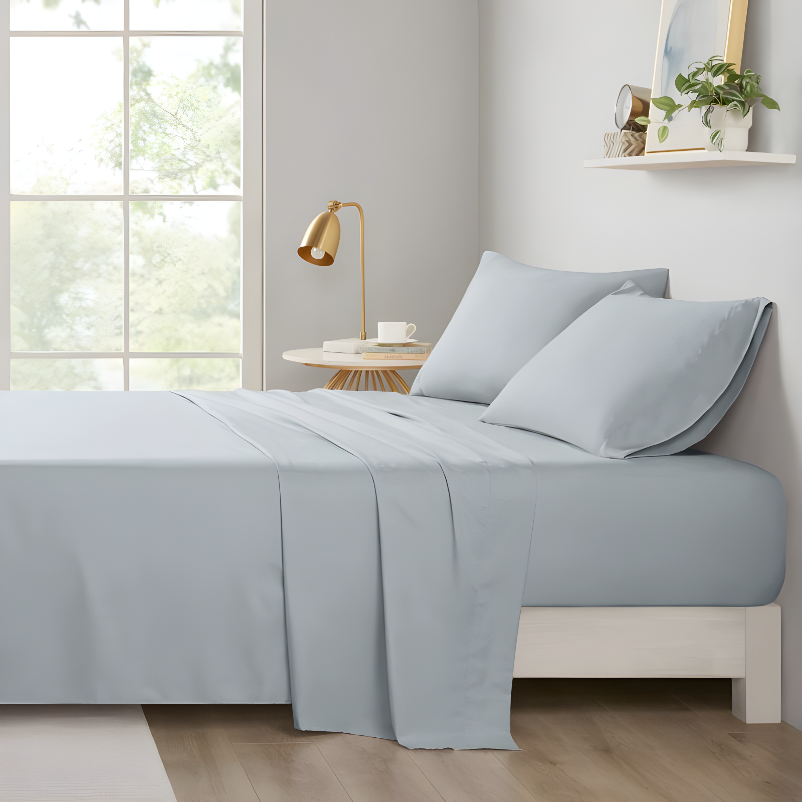 Twin Extra Long Microfiber All Season Soft Touch Sheet Set Gray