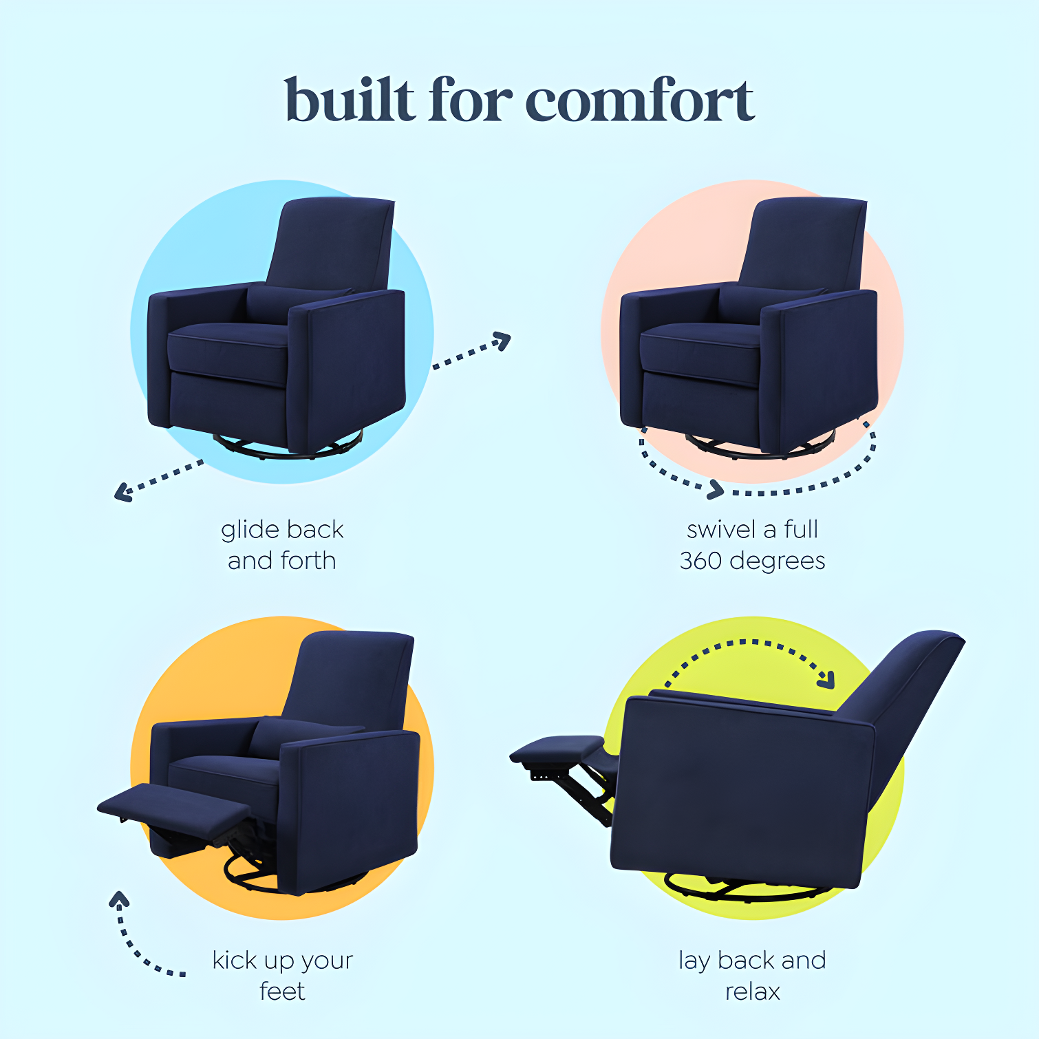 Piper Swivel Reclining Glider