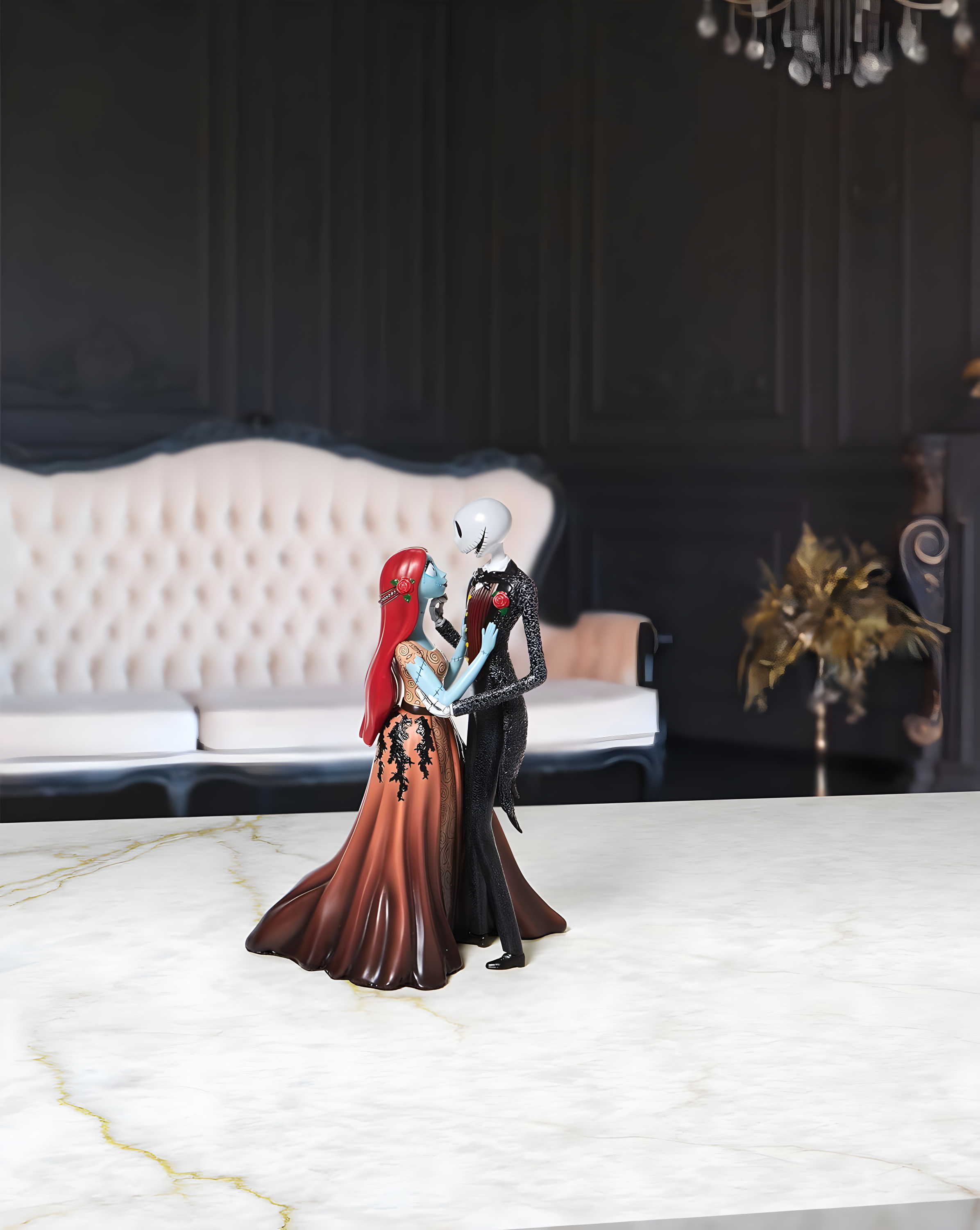enesco Disney Showcase Jack & Sally Couture de Force Figurine 9.5in H
