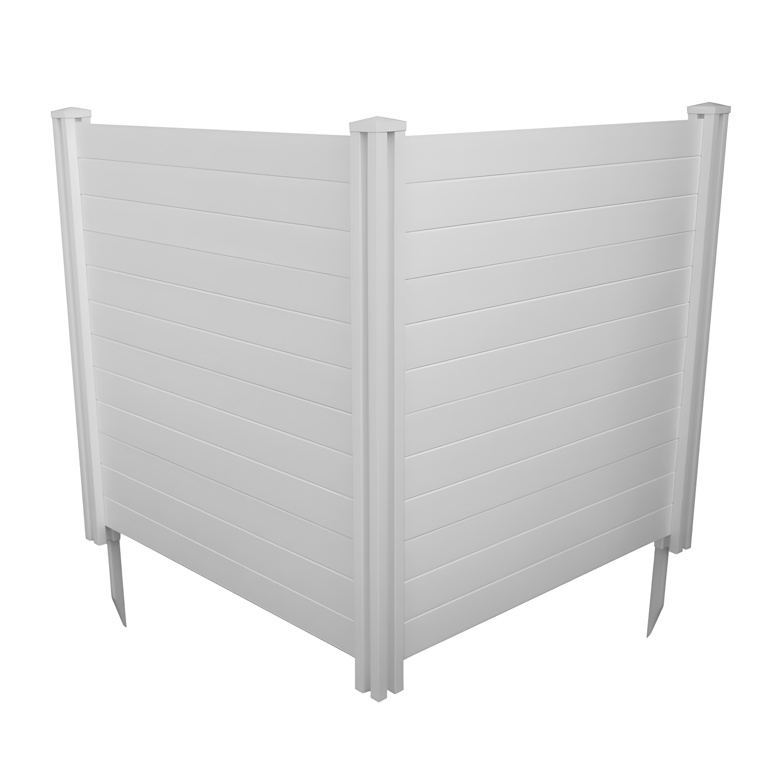 4ft H x 4ft W (2 Panels) No Dig Enclo Premium White Vinyl Privacy Screen, Outdoor Privacy Panels, Use As Air Conditioner Fence, Trash Can Enclosure, Pool Equipment Enclosure, ZP19014
