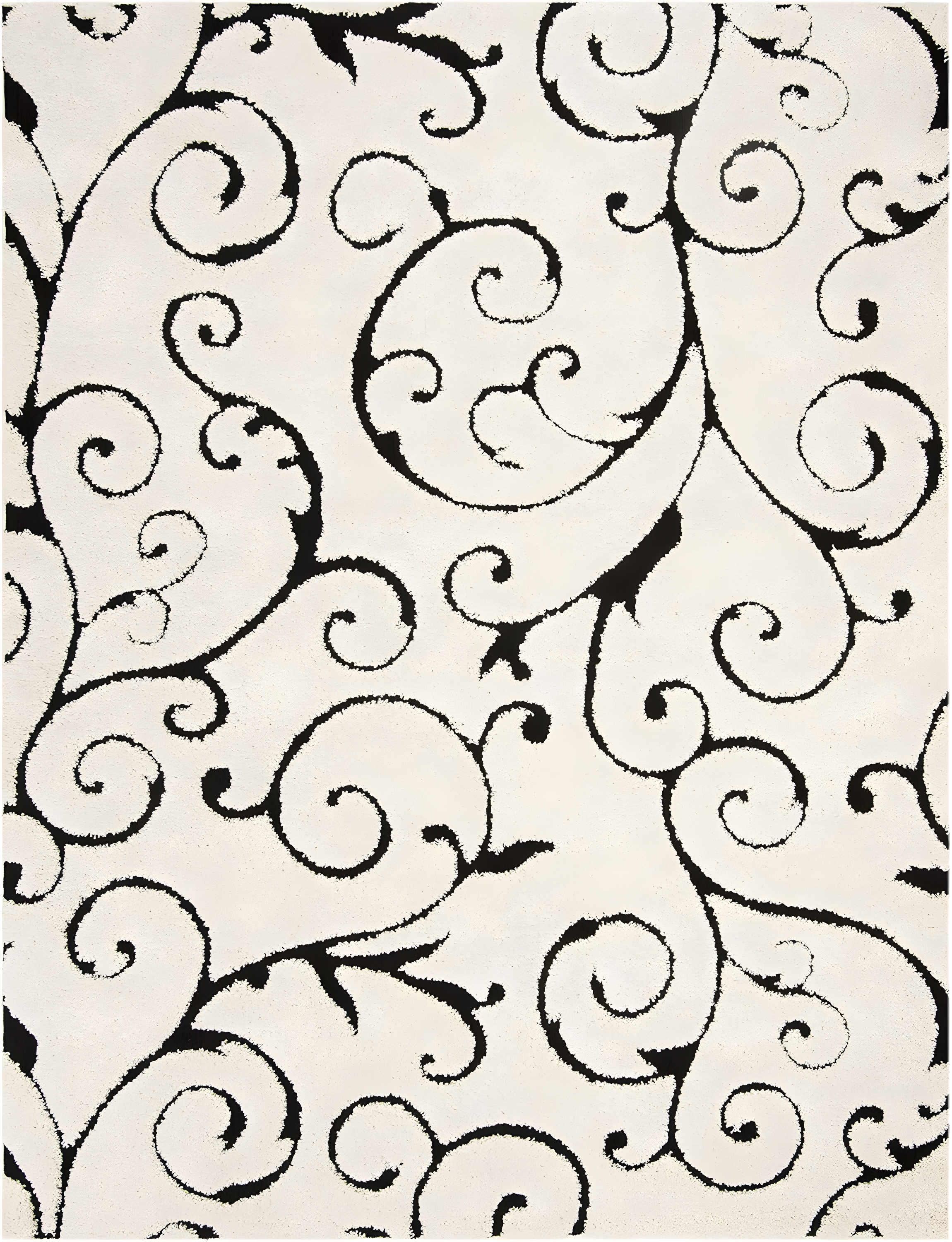 Florida Shag SG455 Power Loomed Indoor Area Rug - Ivory/Black - 8'x10' - Safavieh.