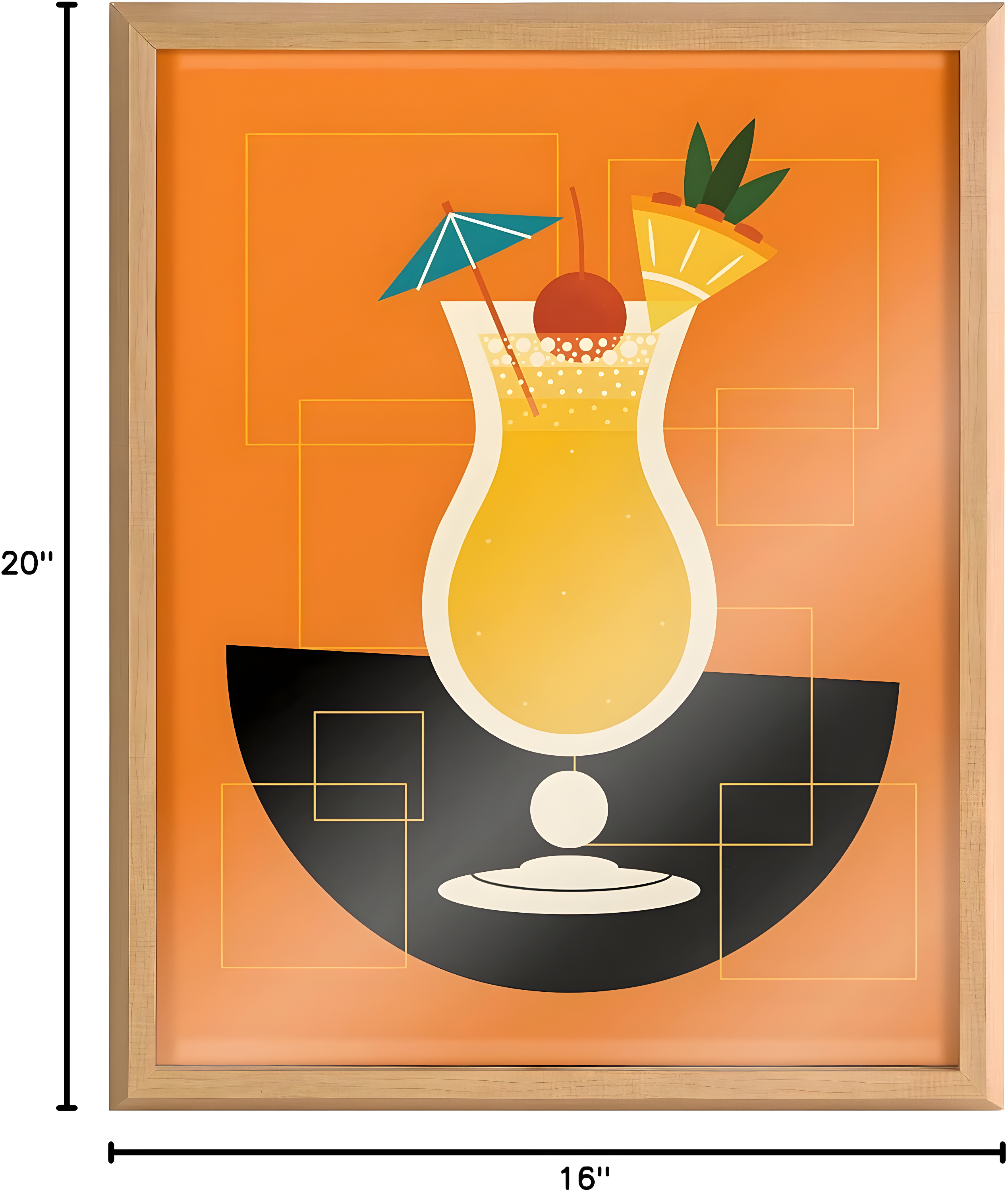 Kate and Laurel Blake " Bright Colorful Bar Drink " Painting Print