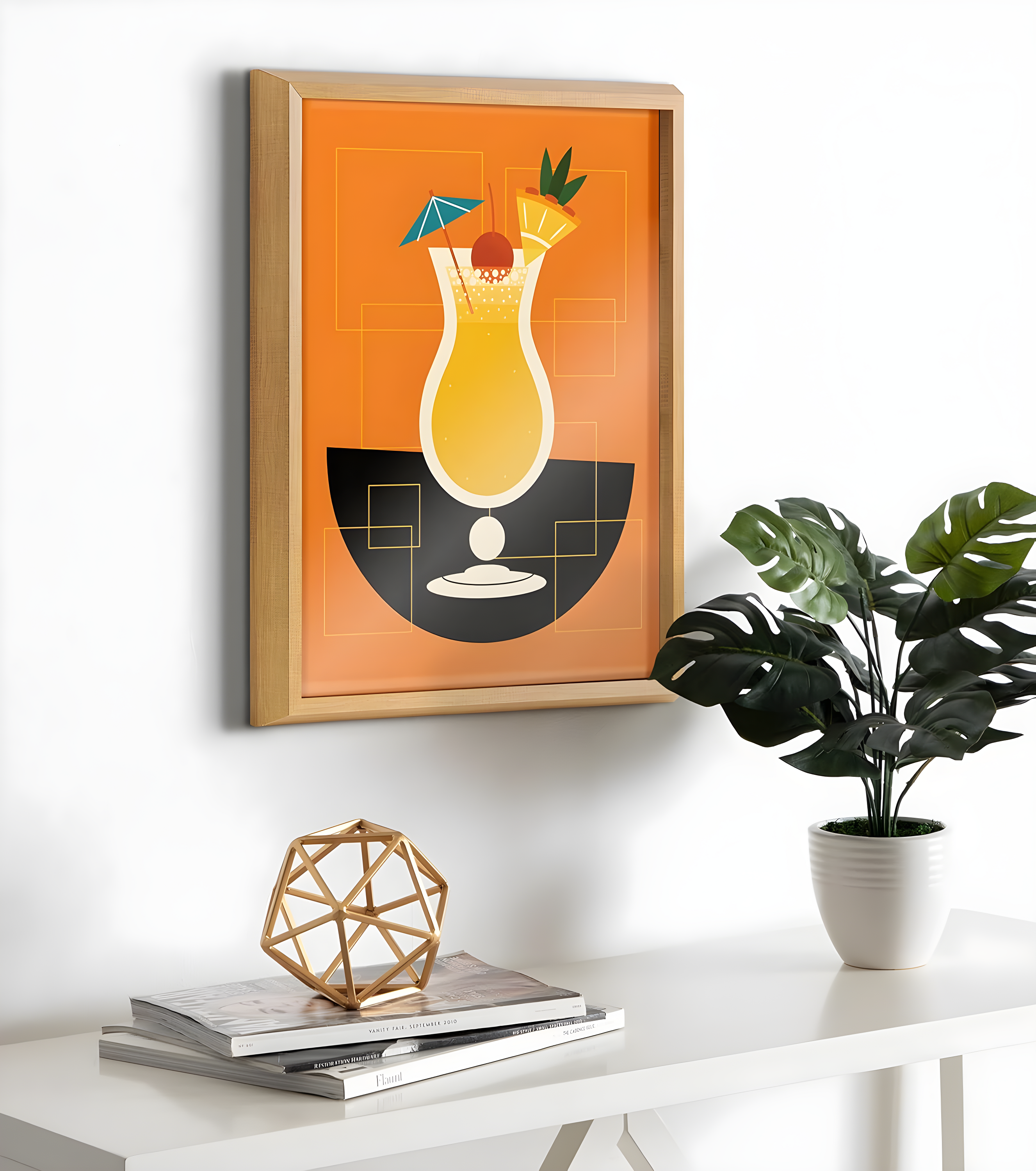 Kate and Laurel Blake " Bright Colorful Bar Drink " Painting Print