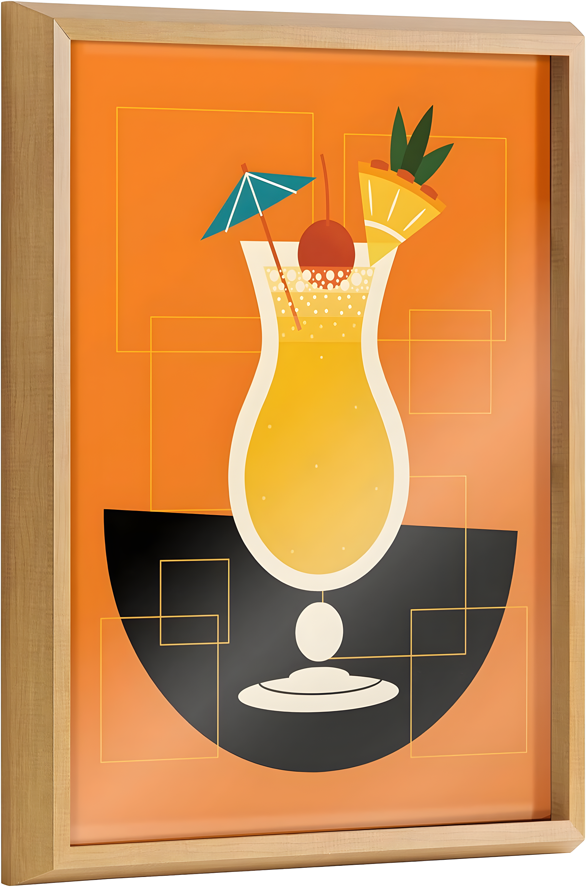 Kate and Laurel Blake " Bright Colorful Bar Drink " Painting Print