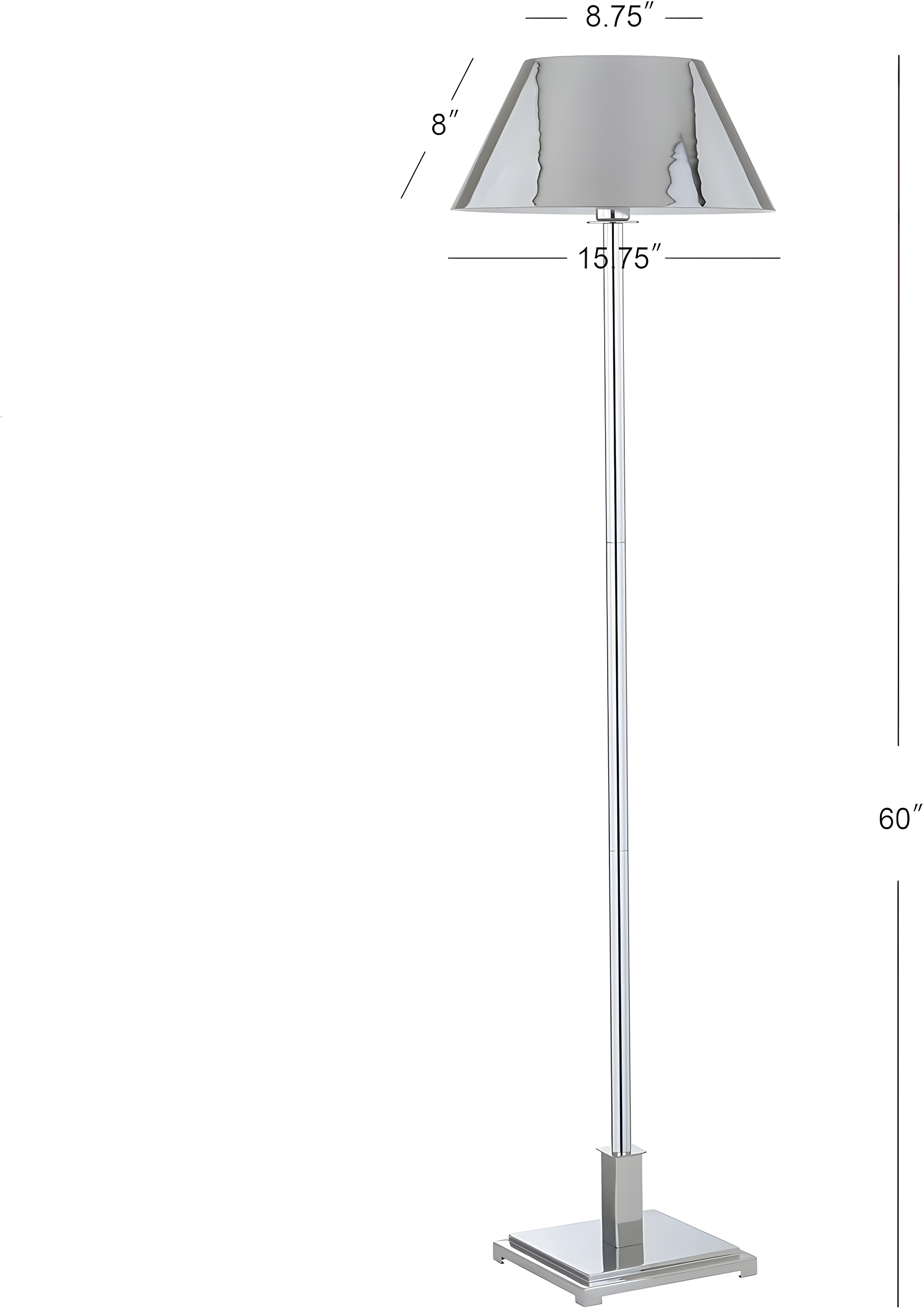 JONATHAN Y JYL6005A Roxy 60" Metal LED Floor Lamp, Contemporary, Modern, Transitional for living room, dinning room, bedroom, office Bulb Included, Chrome