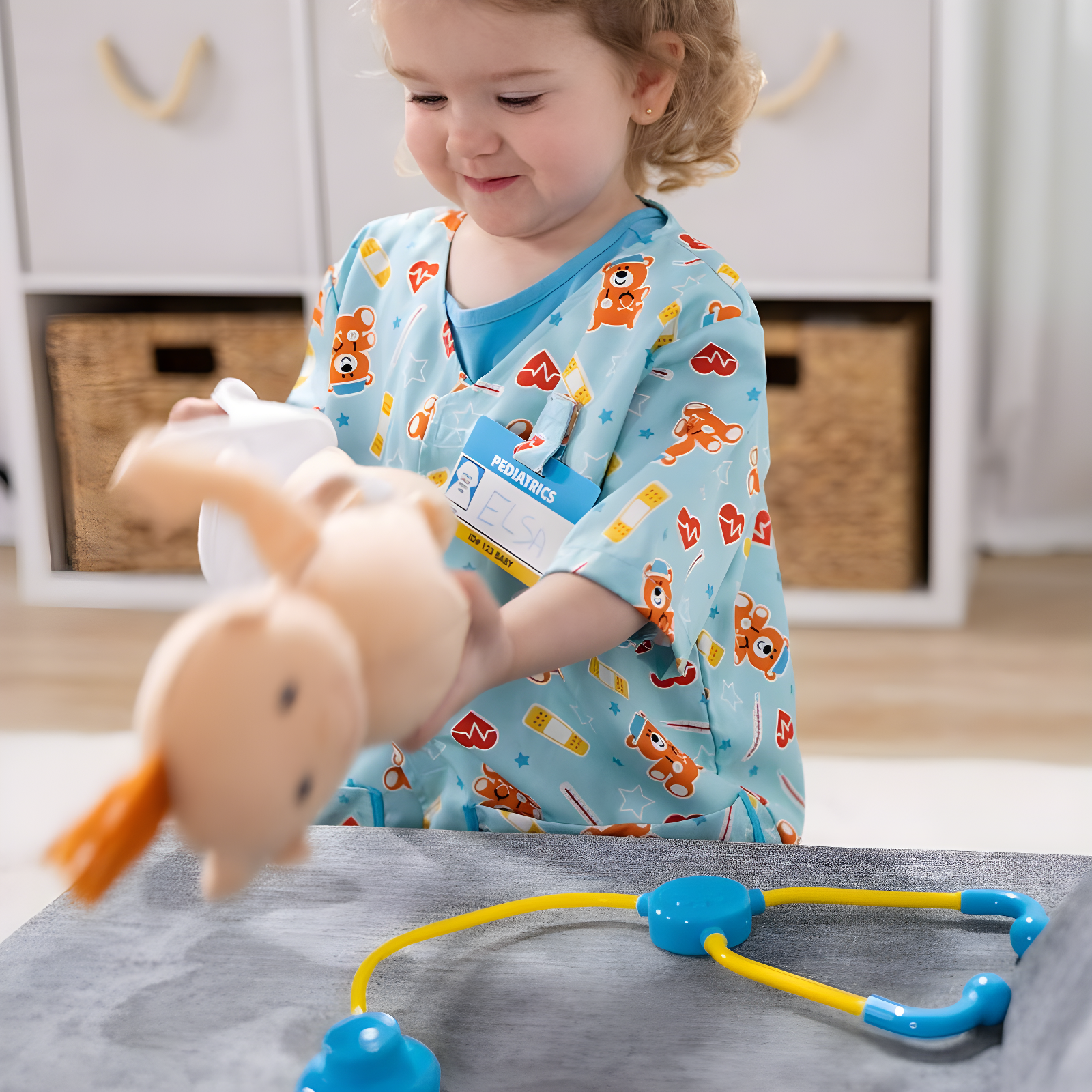 Melissa & Doug Pediatric Nurse Role Play Costume Set (8pc) - Includes Baby Doll, Stethoscope