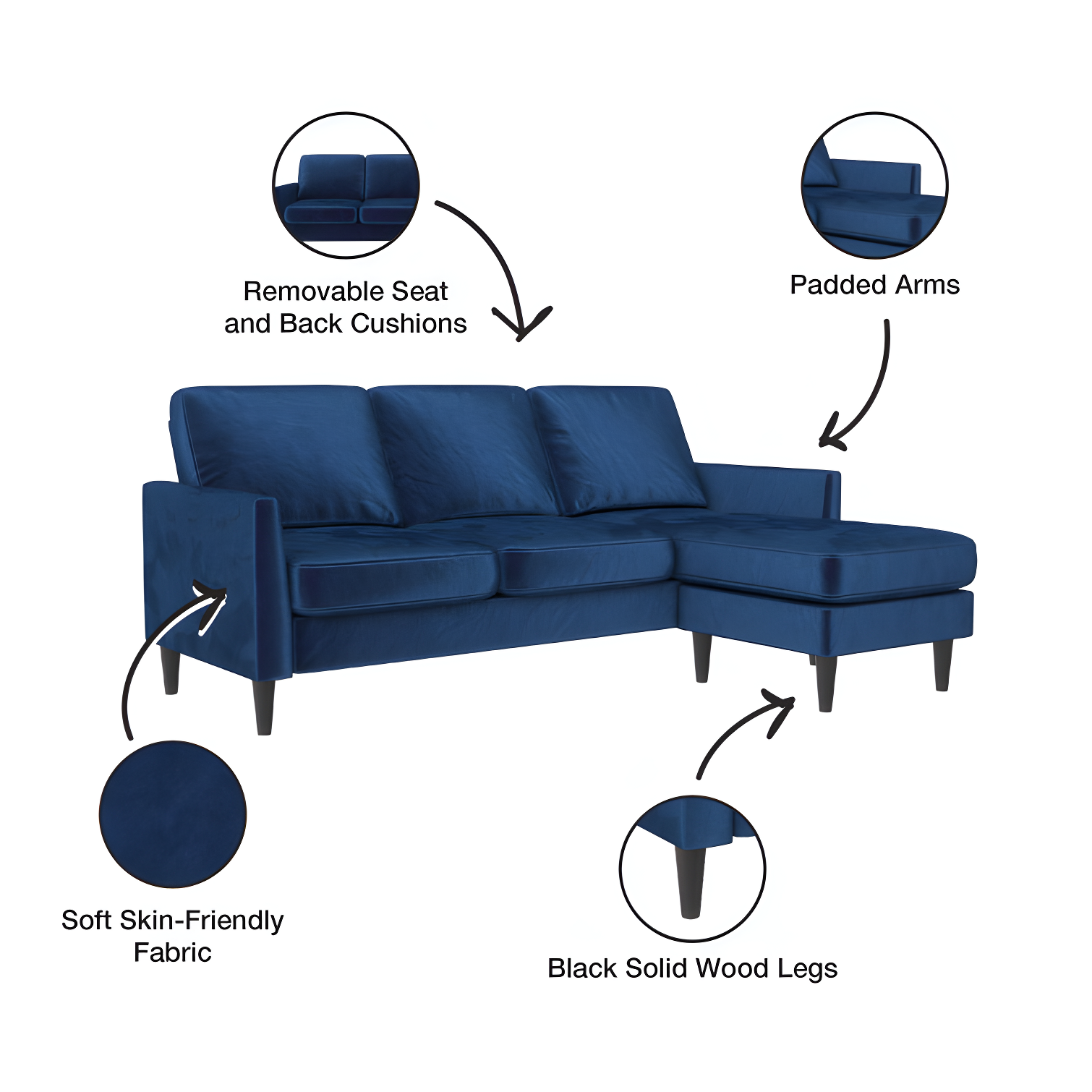 Winston 81.5" Wide Reversible Sofa & Chaise with Ottoman
