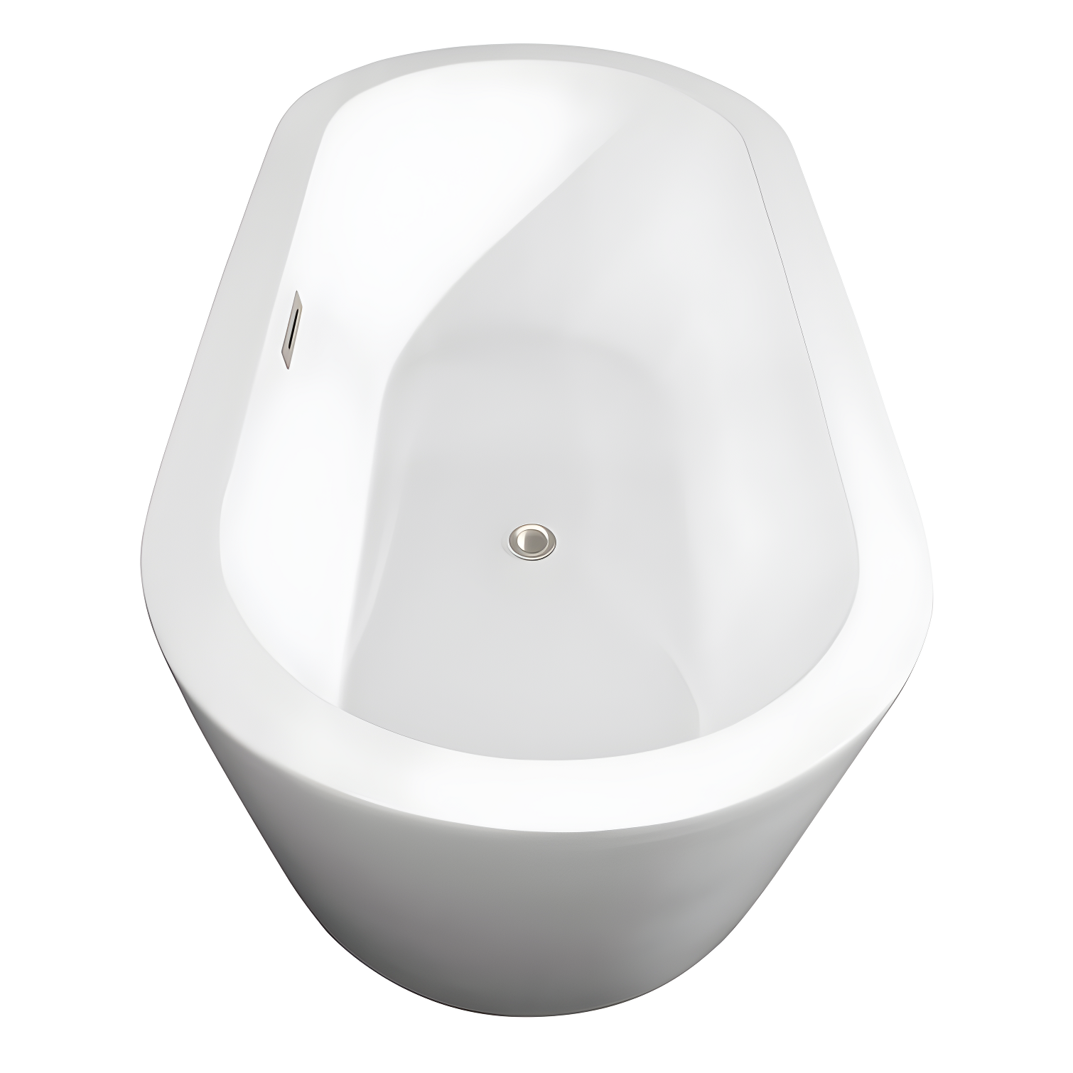 Wyndham Collection WCOBT100371BNTRIM Mermaid 71'' x 33.5'' Freestanding Soaking Acrylic Bathtub