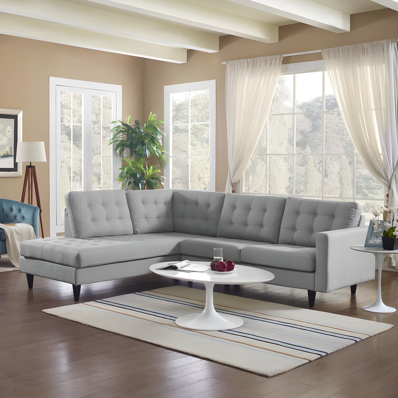 Modway Empress 2 Piece Upholstered Fabric Sectional