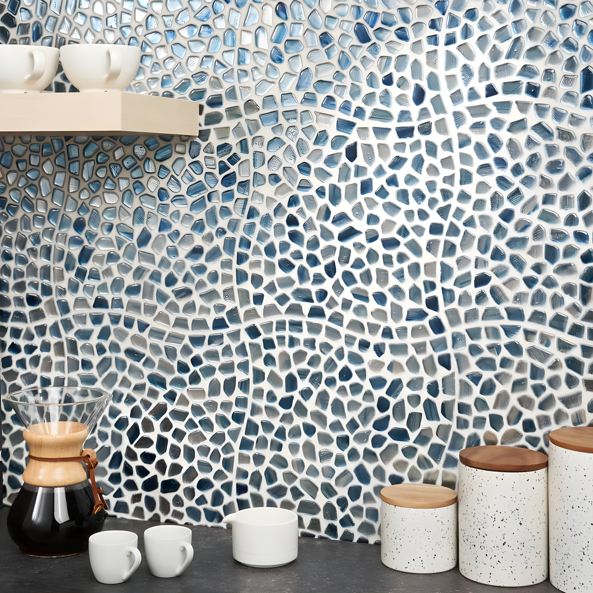Bond Tile Fractal Pebble 11.88 in. x 11.88 in. Polished Glass Wall Mosaic Tile (0.98 Sq. Ft. / Each) | Wayfair