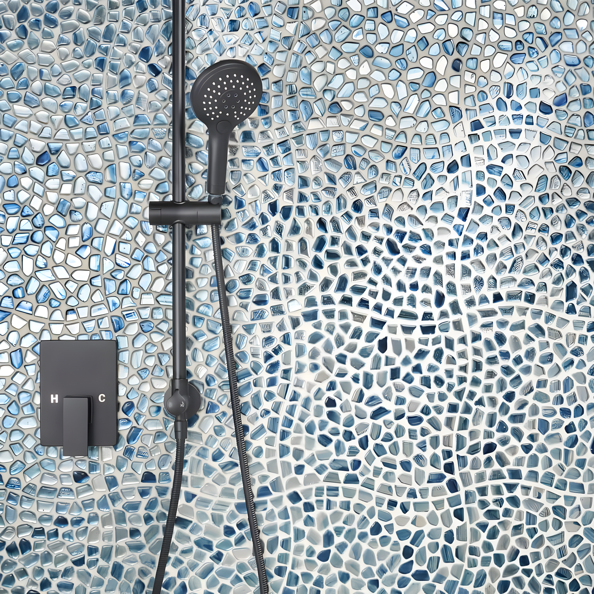 Bond Tile Fractal Pebble 11.88 in. x 11.88 in. Polished Glass Wall Mosaic Tile (0.98 Sq. Ft. / Each) | Wayfair