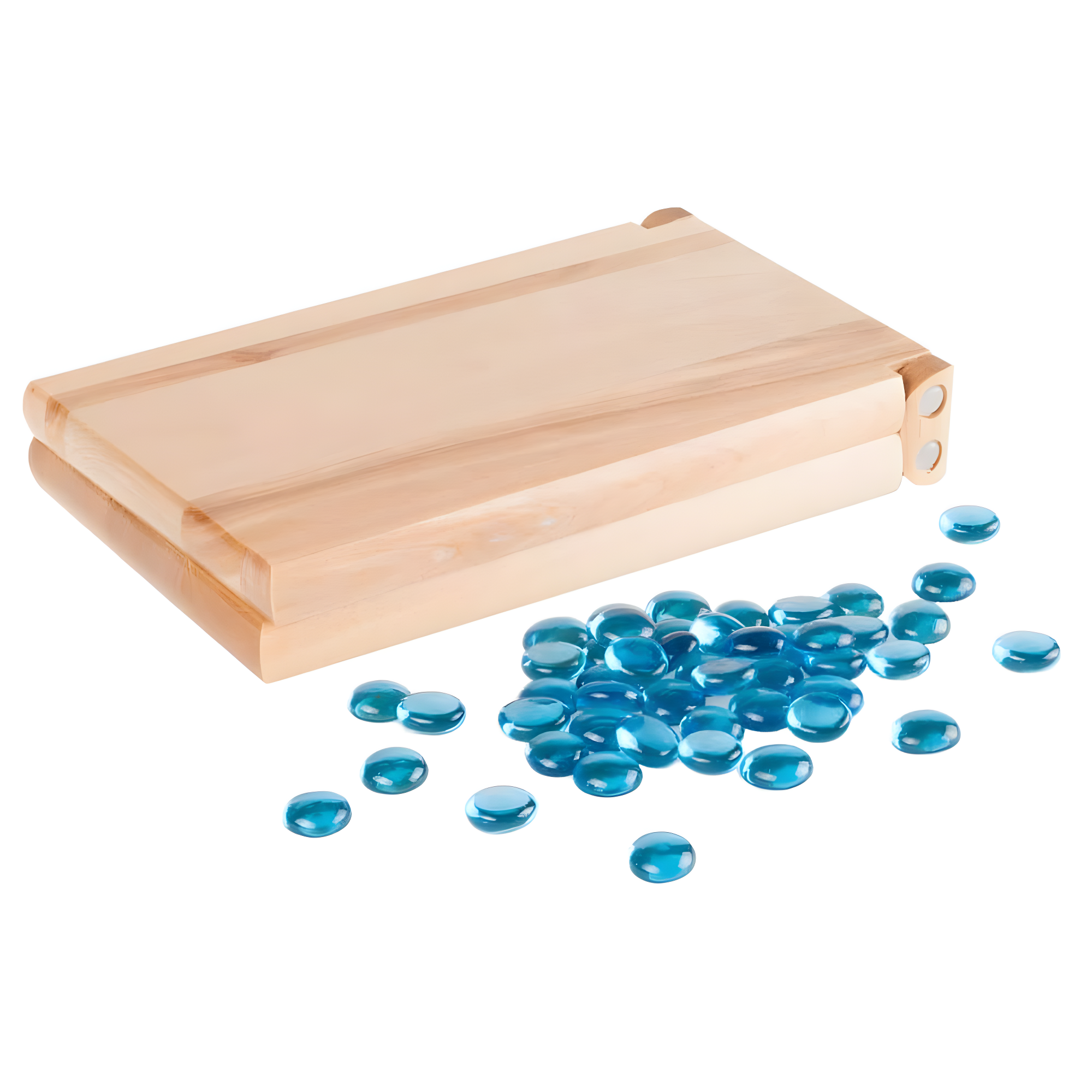 YUNLIGHTS Wooden Beads Game Set with Folding Board for Kids and Adults Assorted Color Smooth Surface 1 Set