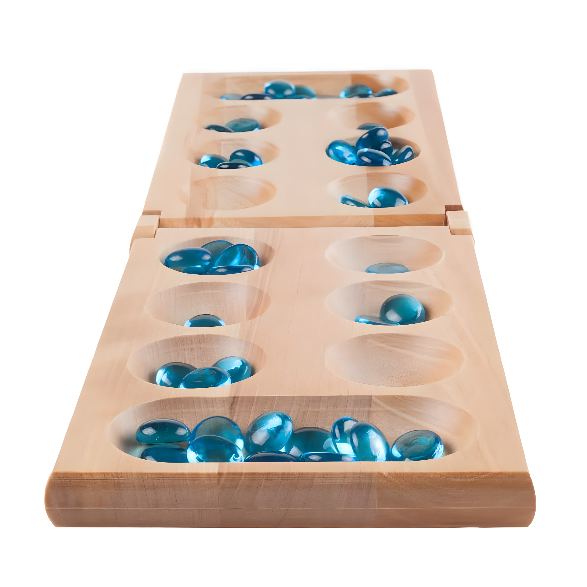 YUNLIGHTS Wooden Beads Game Set with Folding Board for Kids and Adults Assorted Color Smooth Surface 1 Set