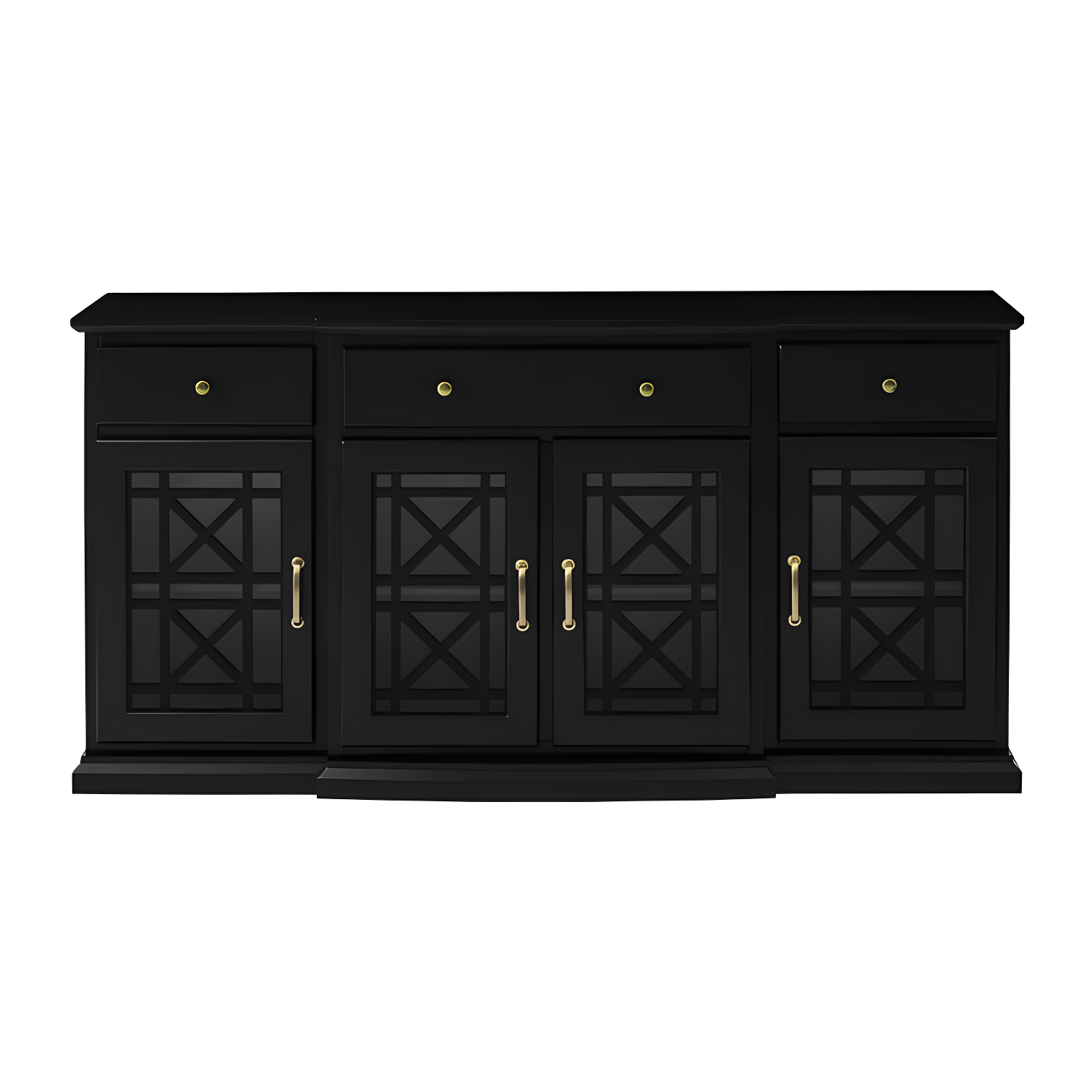 Saugeries Fretwork Detailed Glass Door Sideboard