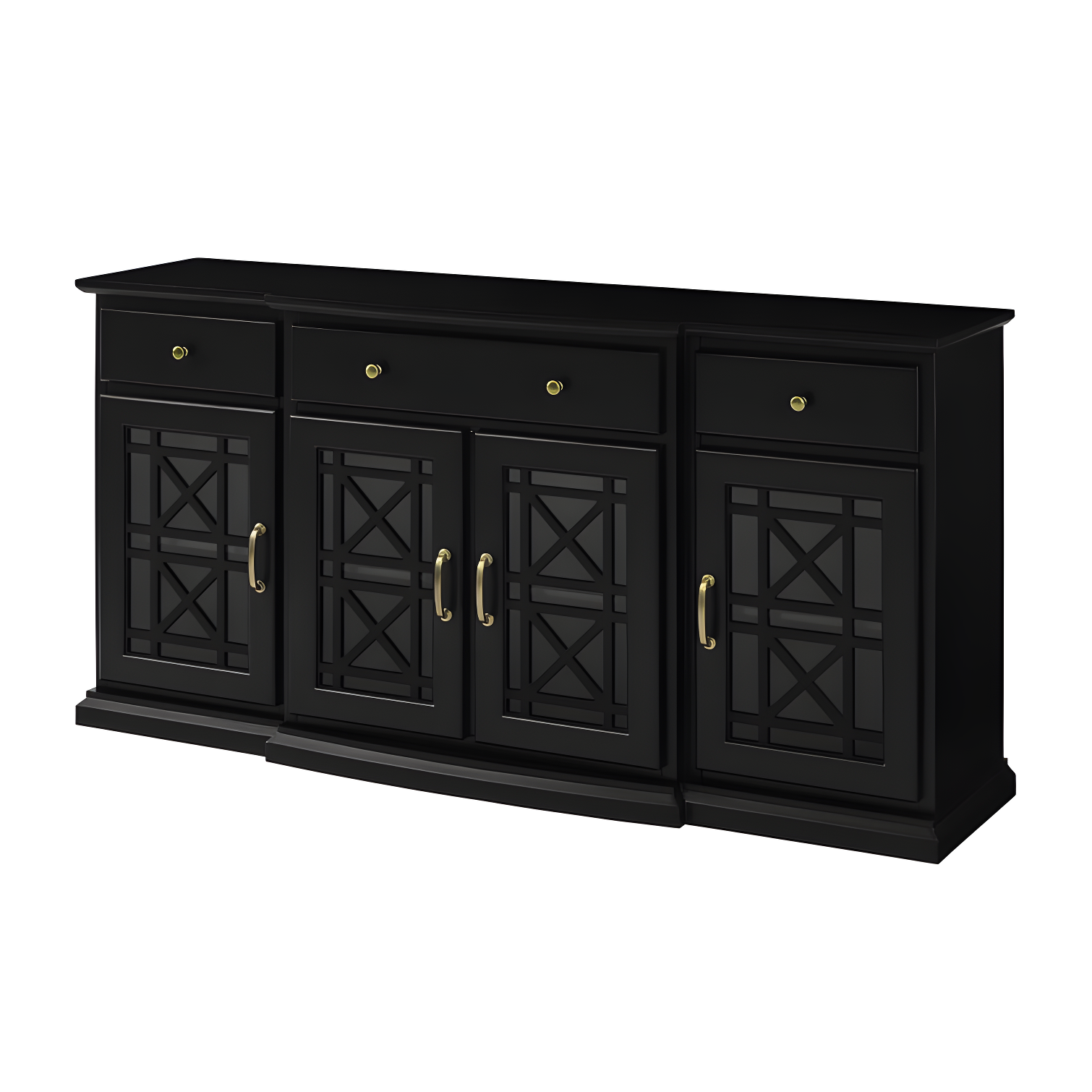 Saugeries Fretwork Detailed Glass Door Sideboard