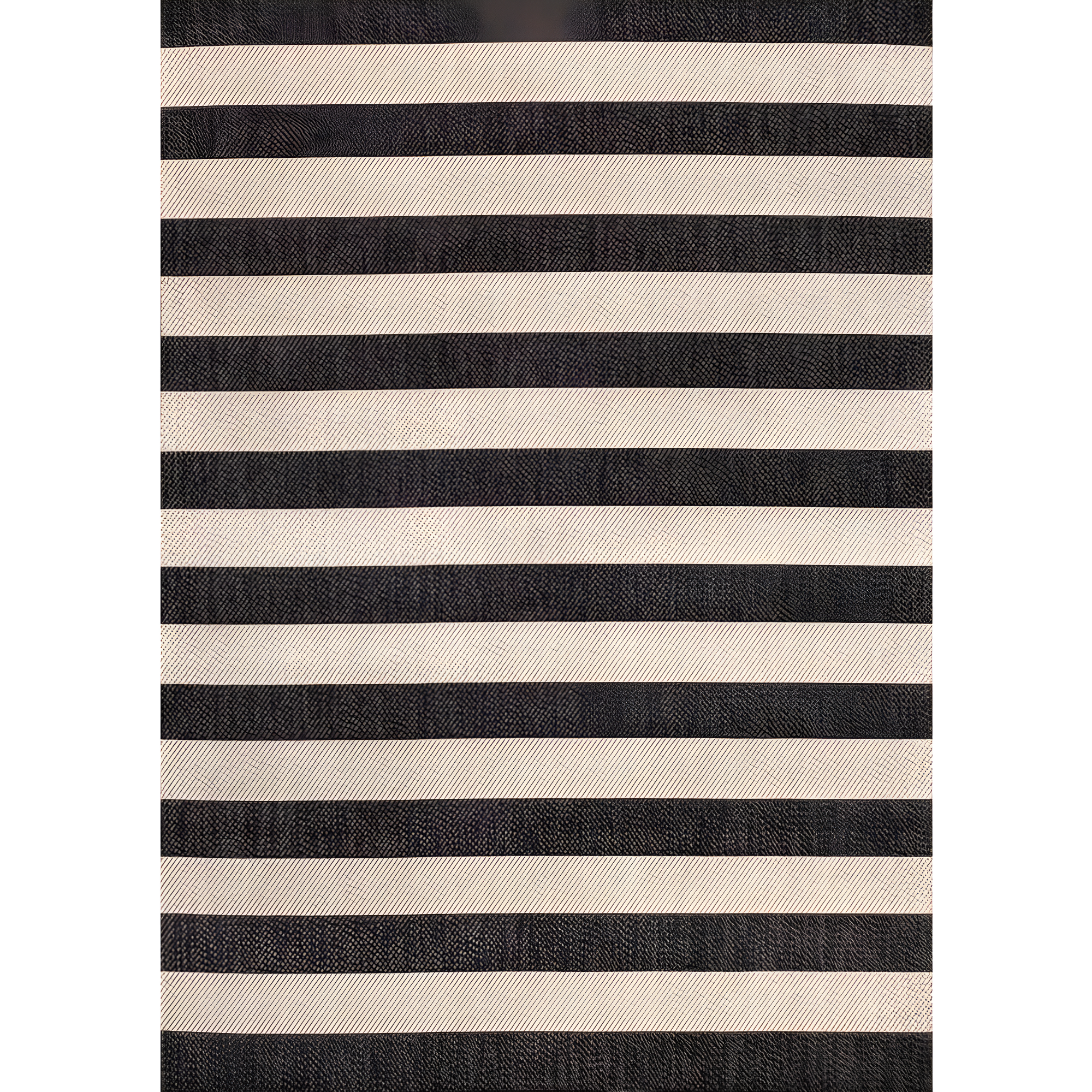 3' x 5' Negril Two-Tone Wide Stripe Indoor/Outdoor Area Rug, Black/Beige - JONATHAN Y