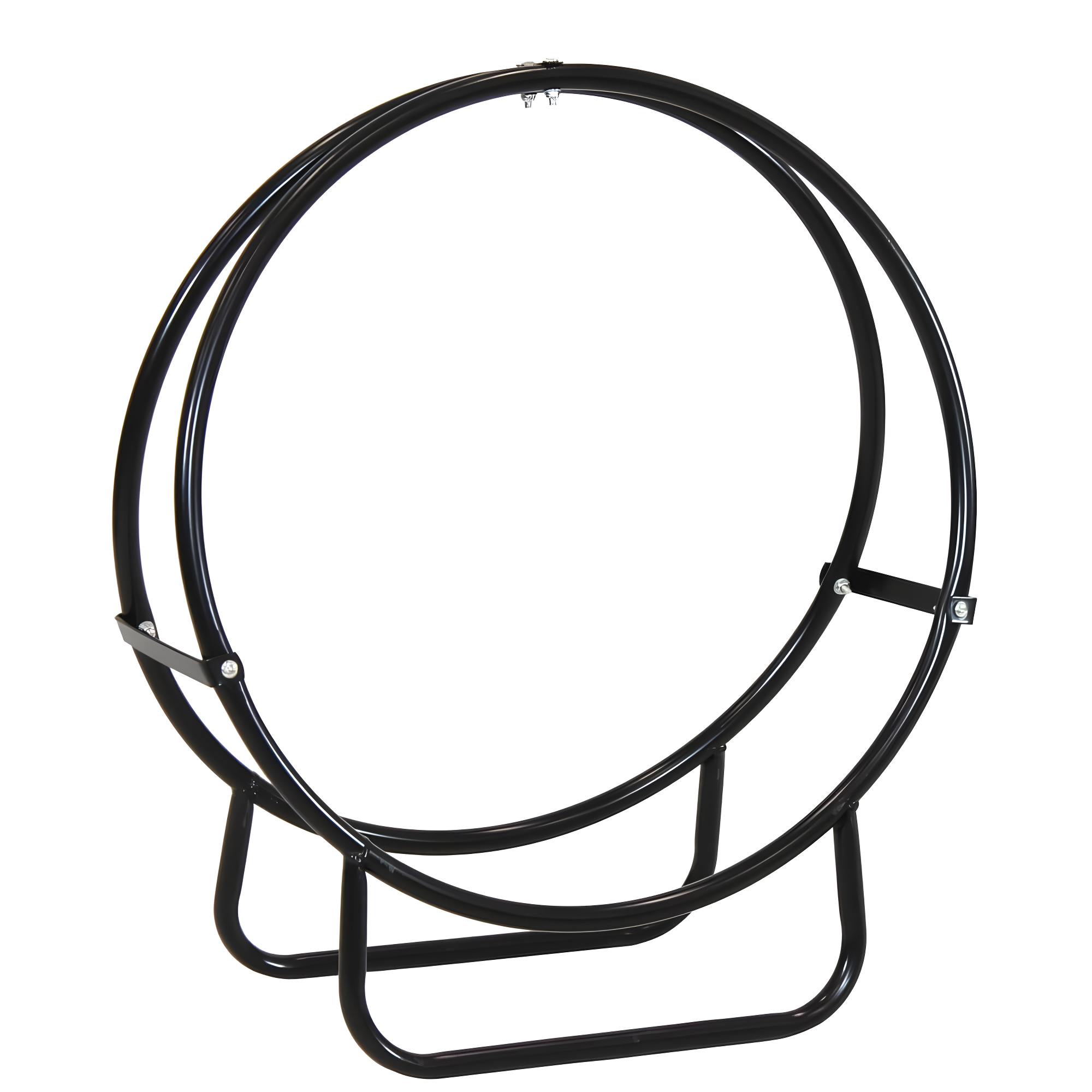 SunnyDaze Decor Indoor or Outdoor Tubular Steel Hoop Firewood Log Holder