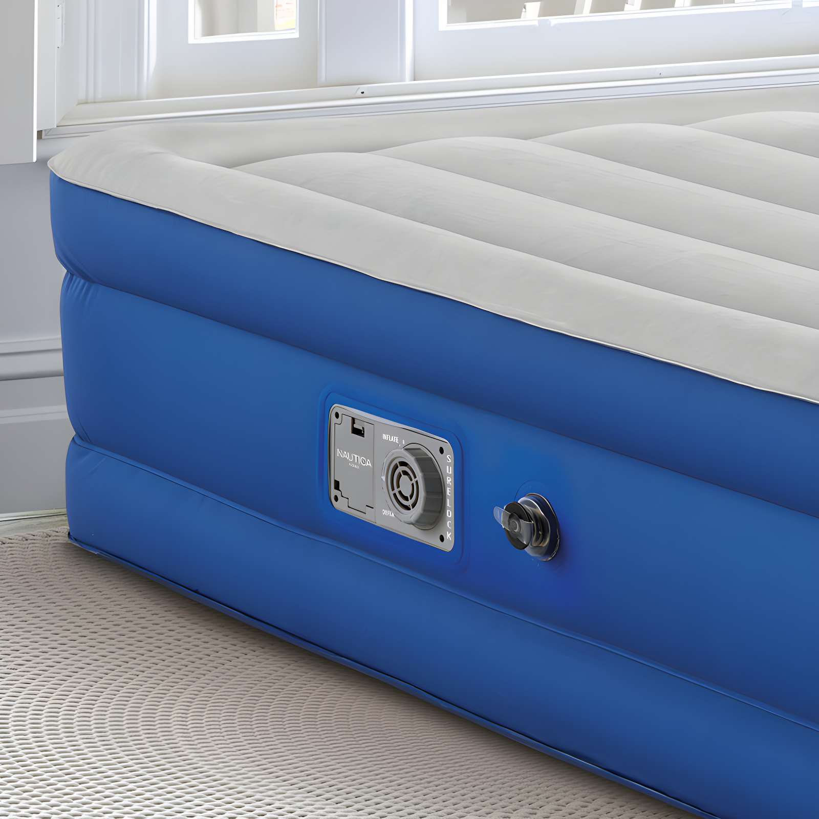 Nautica Nautica PlushAire Inflatable Air Mattress with Anti-leak Built-in Pump and Puncture Resistant Vinyl