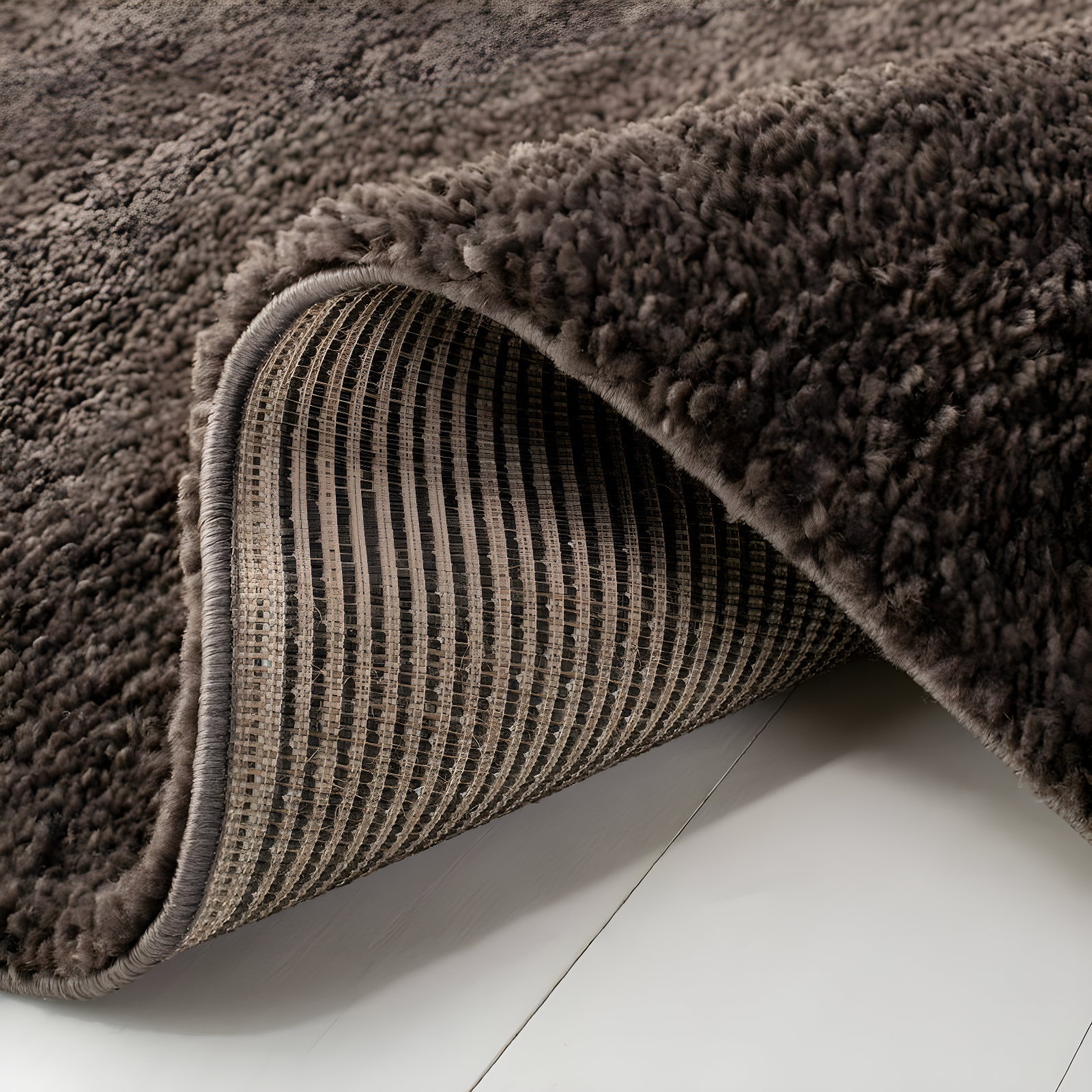 August Shag 900 AUG900 Power Loomed Indoor Area Rug - Brown - 9'x9' - Safavieh