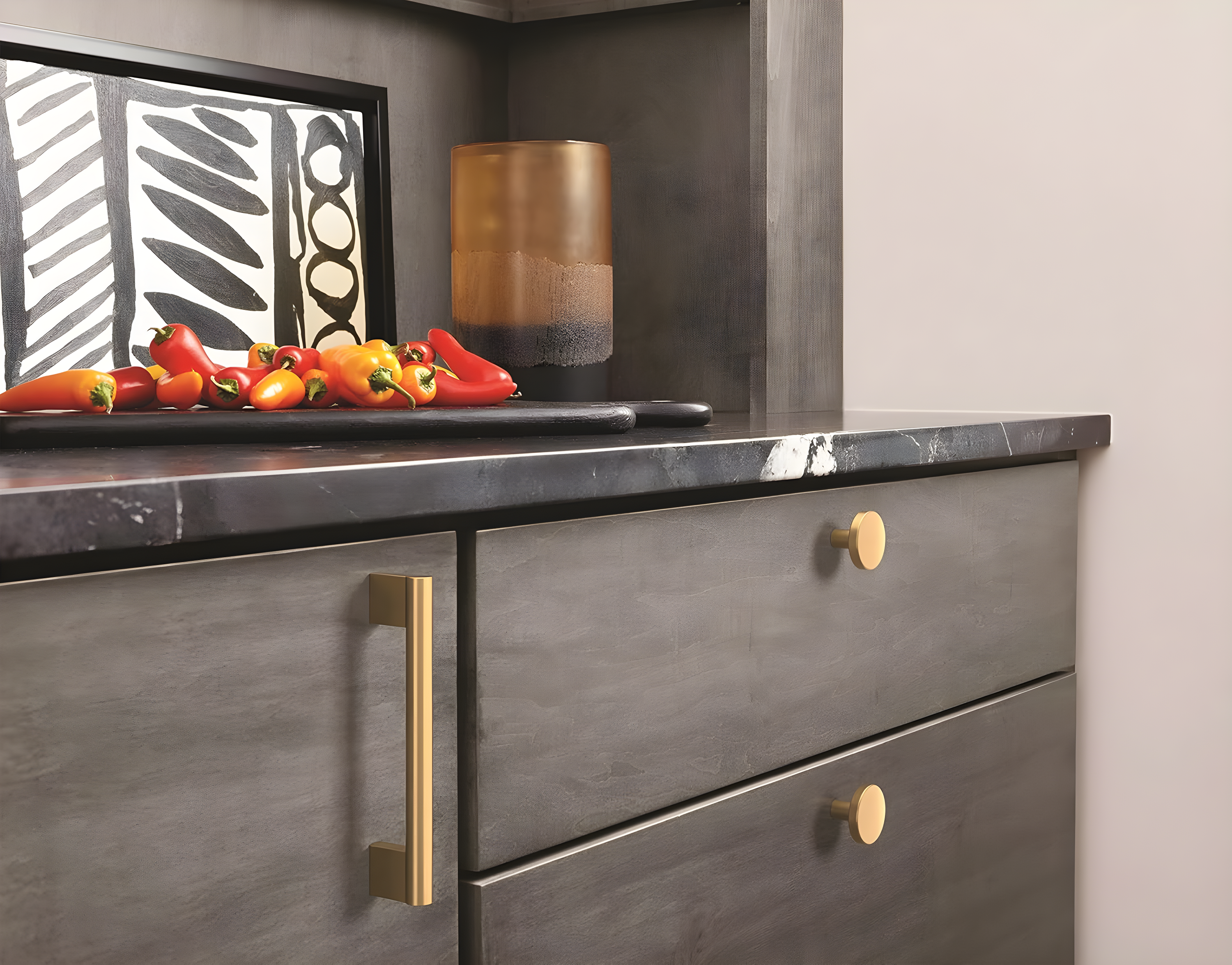 Amerock Versa 5-1/16 inch (128mm) Center-to-Center Champagne Bronze Cabinet Pull