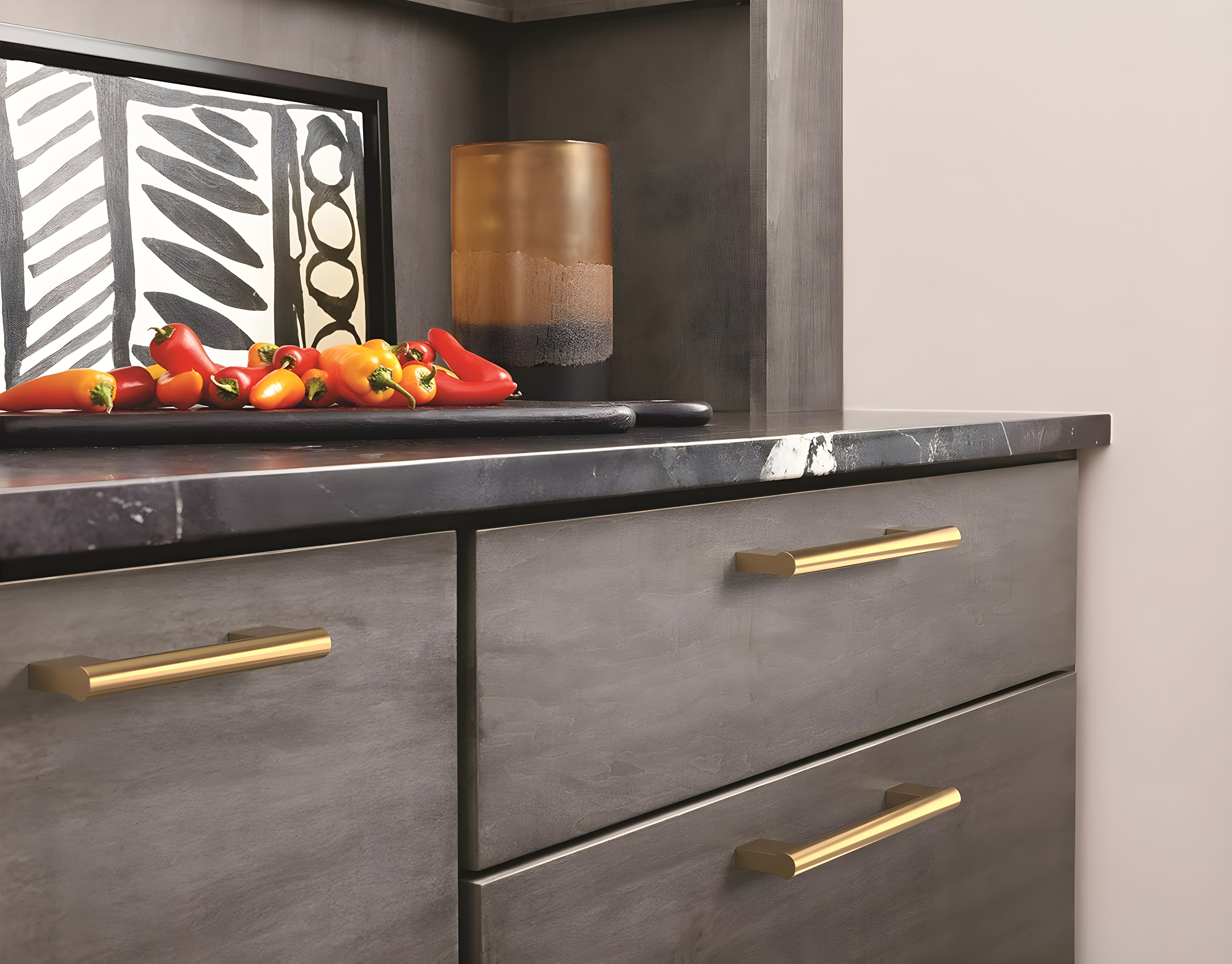 Amerock Versa 5-1/16 inch (128mm) Center-to-Center Champagne Bronze Cabinet Pull