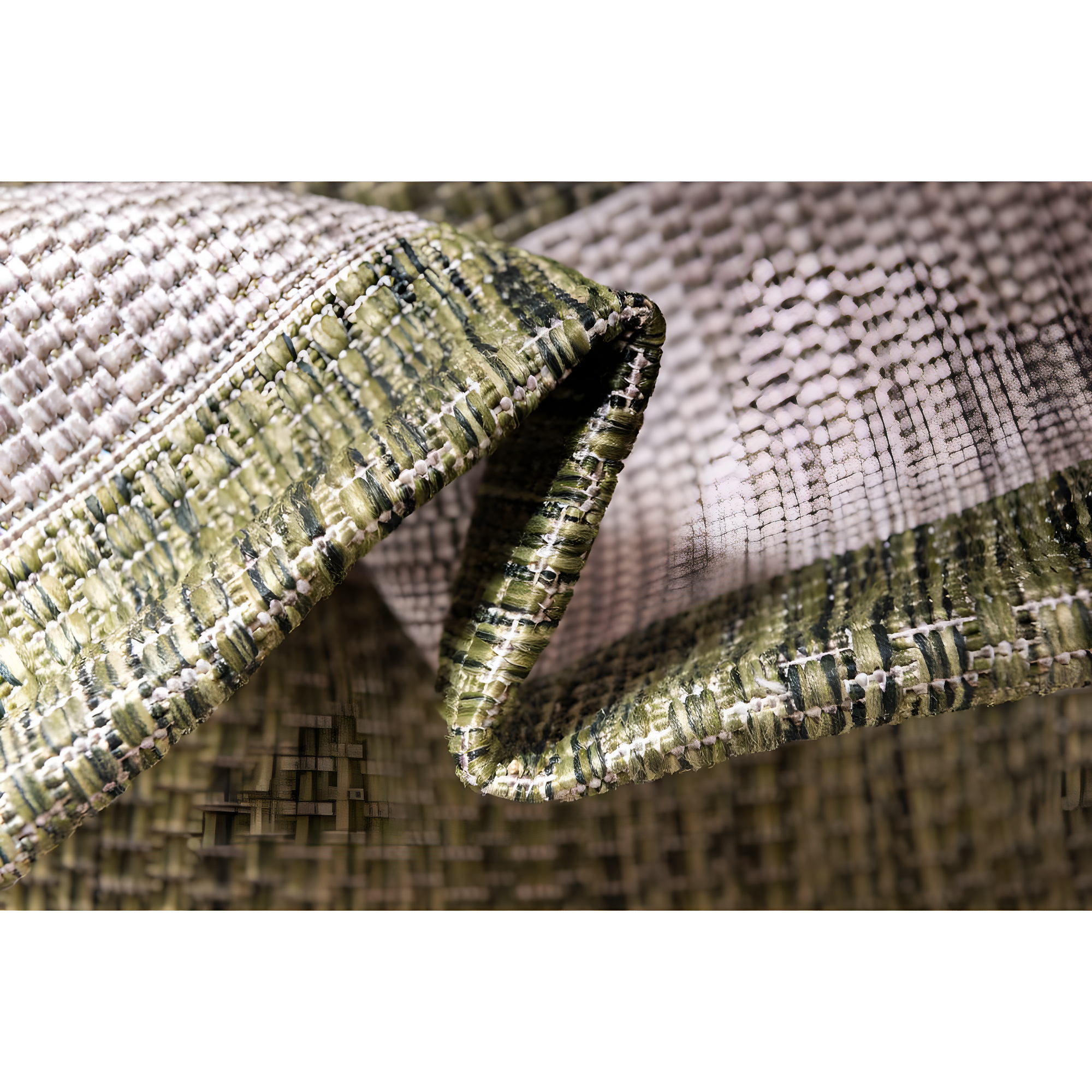 Unique Loom Outdoor Striped Collection Area Rug - Distressed Stripe (5' 1" x 8' Rectangle Green/Gray)