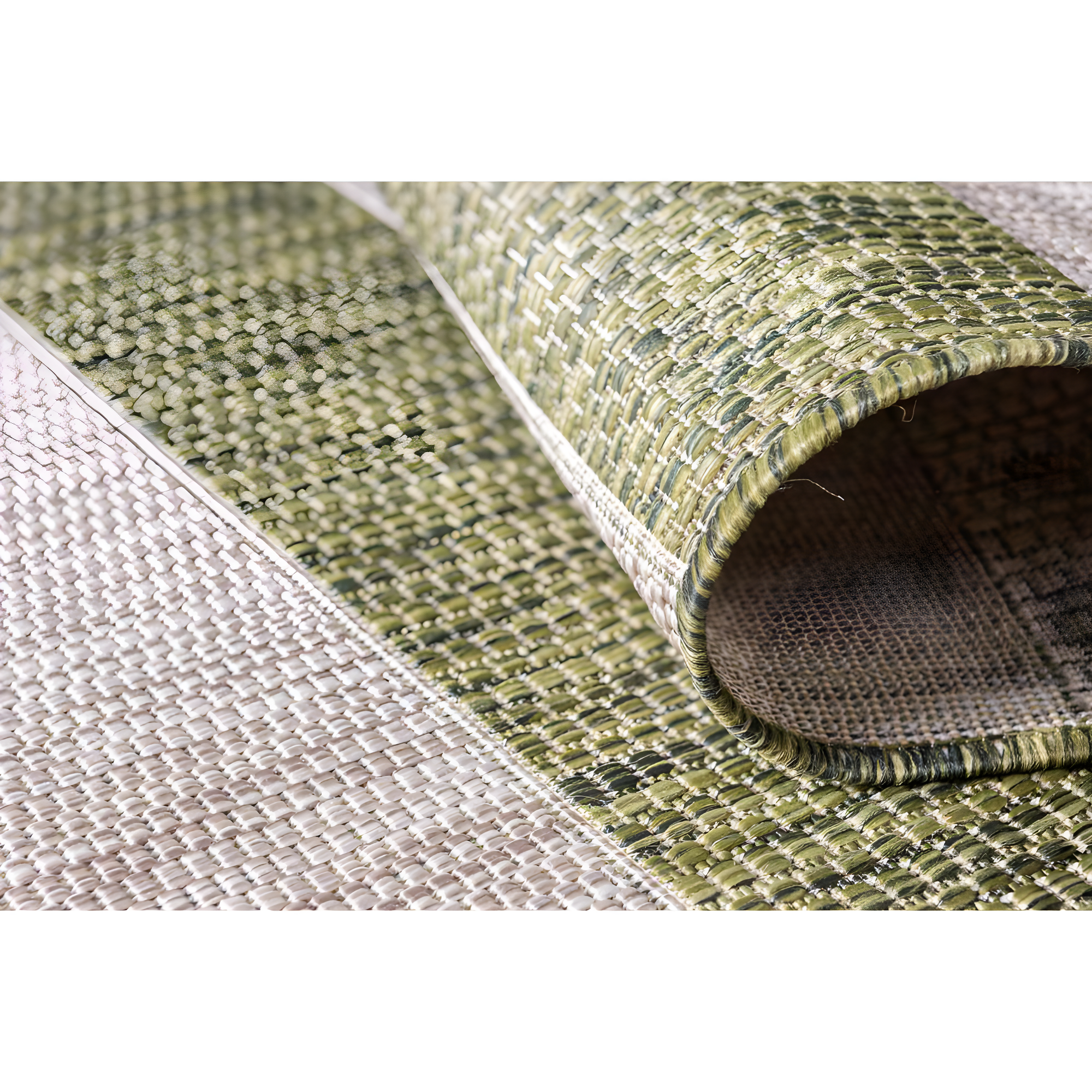 Unique Loom Outdoor Striped Collection Area Rug - Distressed Stripe (5' 1" x 8' Rectangle Green/Gray)