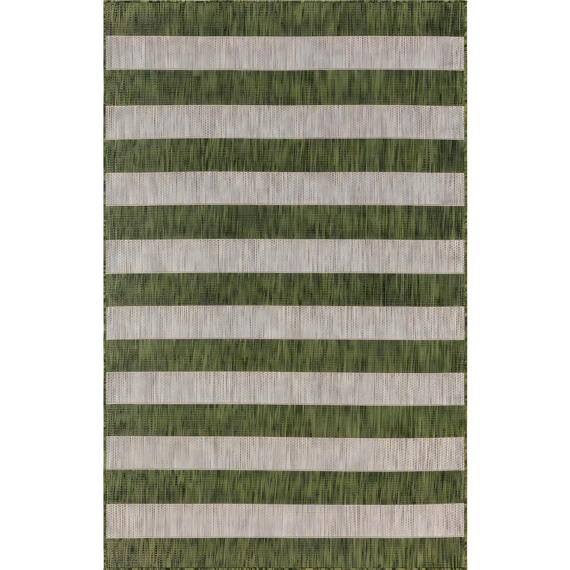 Unique Loom Outdoor Striped Collection Area Rug - Distressed Stripe (5' 1" x 8' Rectangle Green/Gray)