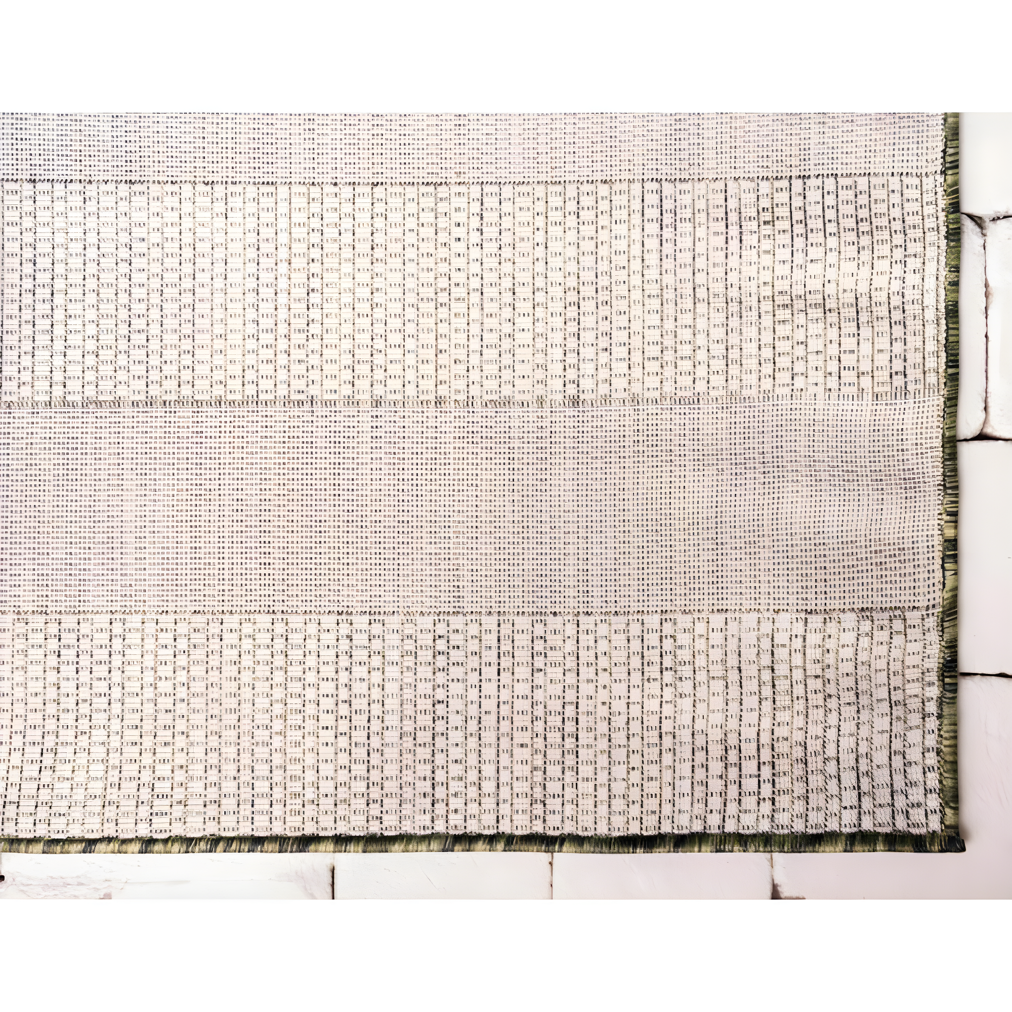 Unique Loom Outdoor Striped Collection Area Rug - Distressed Stripe (5' 1" x 8' Rectangle Green/Gray)