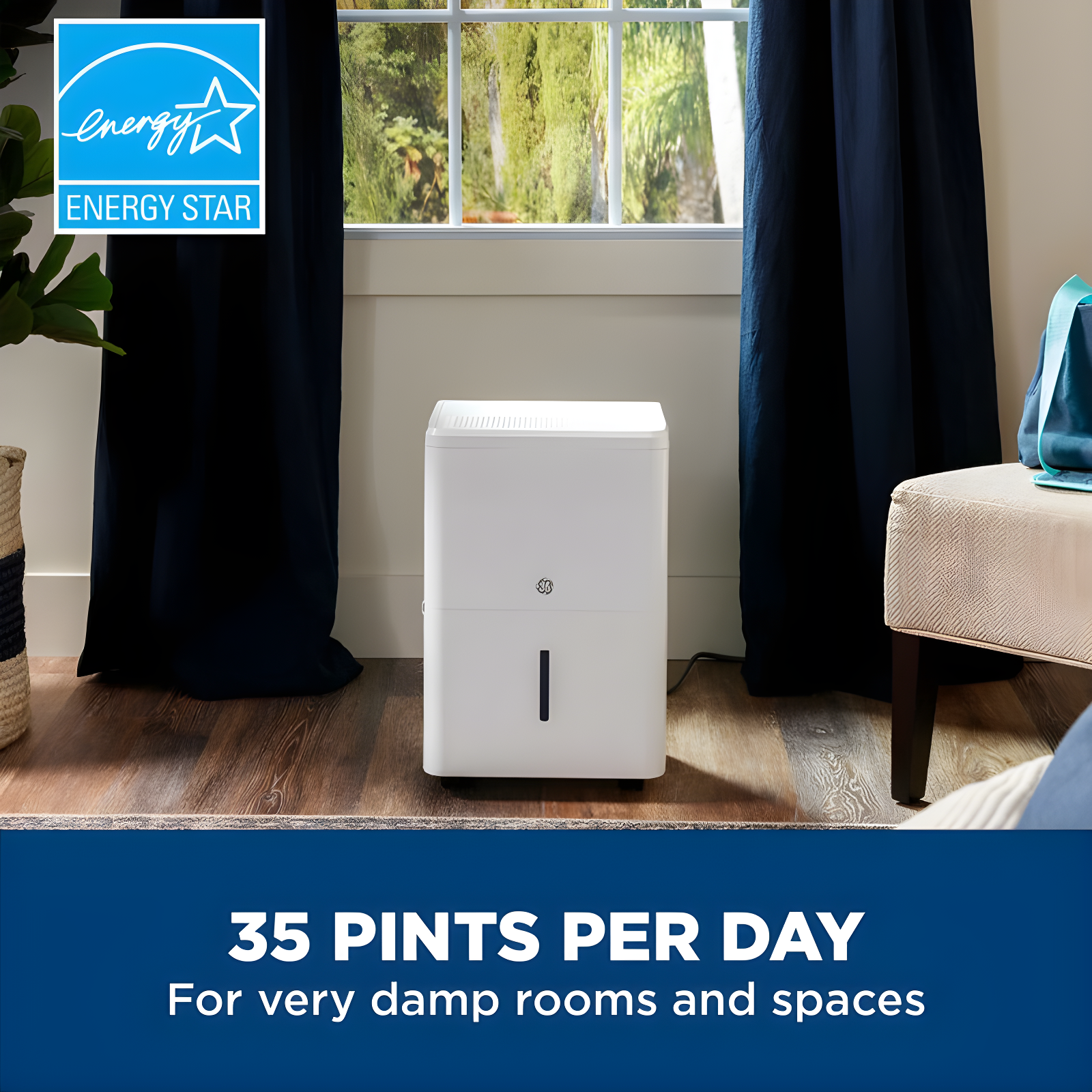 GE Appliances Moisture Absorber Dehumidifier for Rooms up to 1000 Cubic Feet