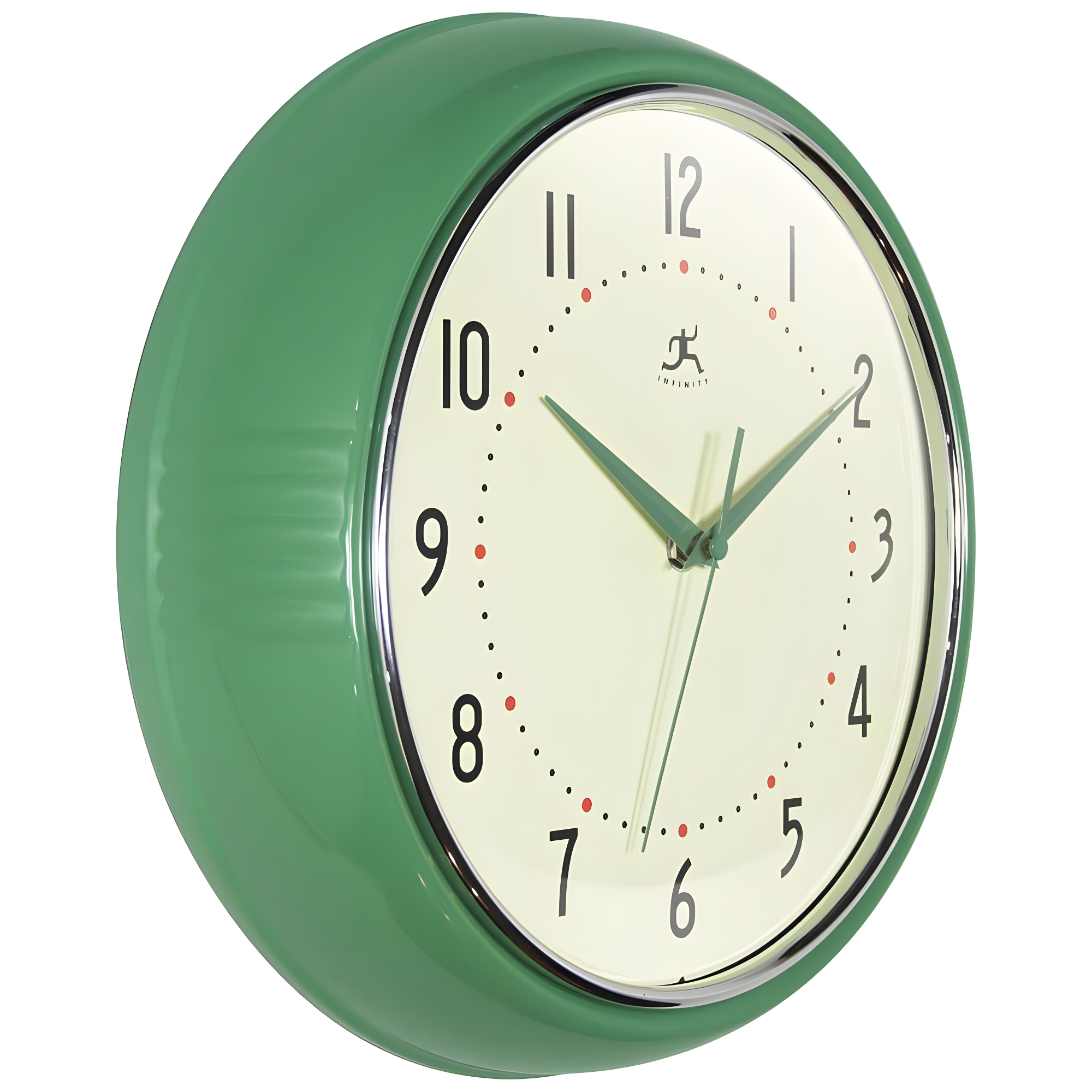 12" Retro Round Green - Infinity Instruments: Silent Sweep, Aluminum Frame, Indoor Use