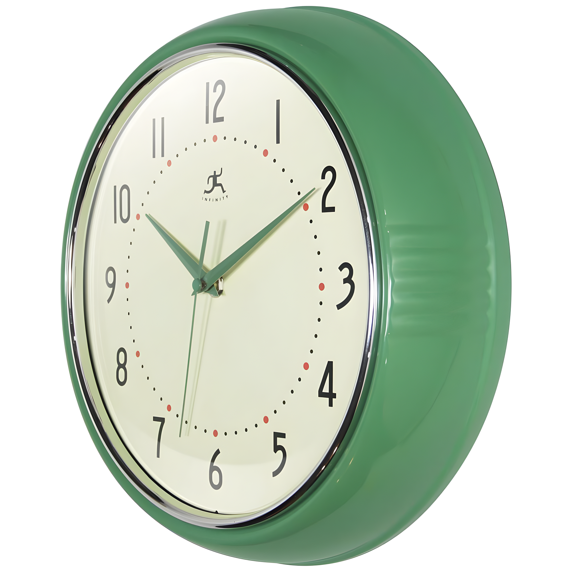12" Retro Round Green - Infinity Instruments: Silent Sweep, Aluminum Frame, Indoor Use