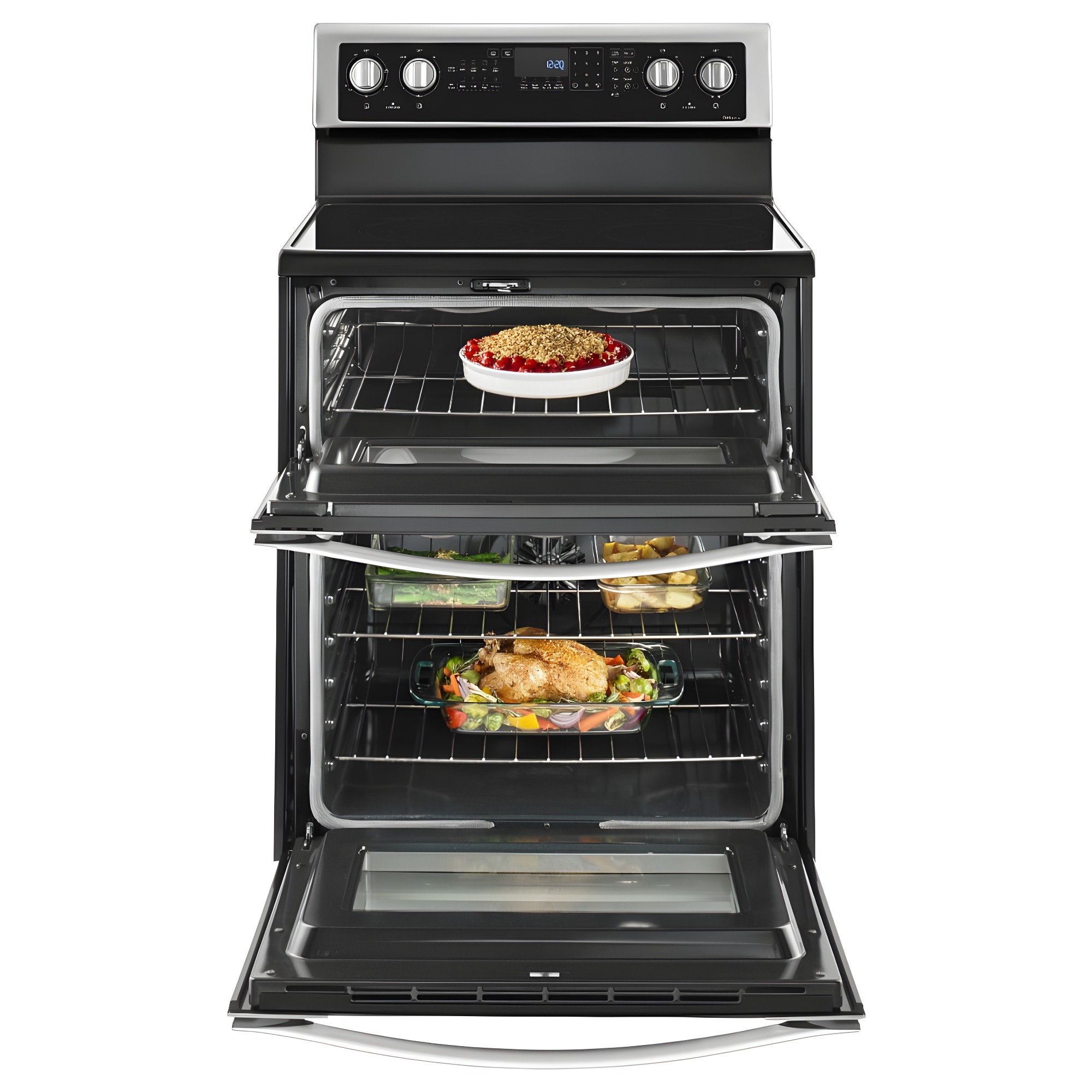 Whirlpool WGE745C0FS 30" Stainless Freestanding Double Oven Range