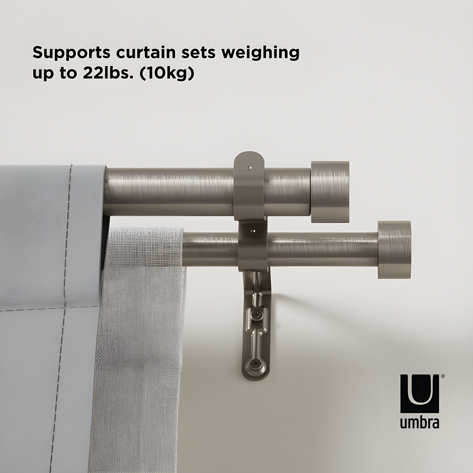 Cappa Drapery Solutions Double Curtain Rod