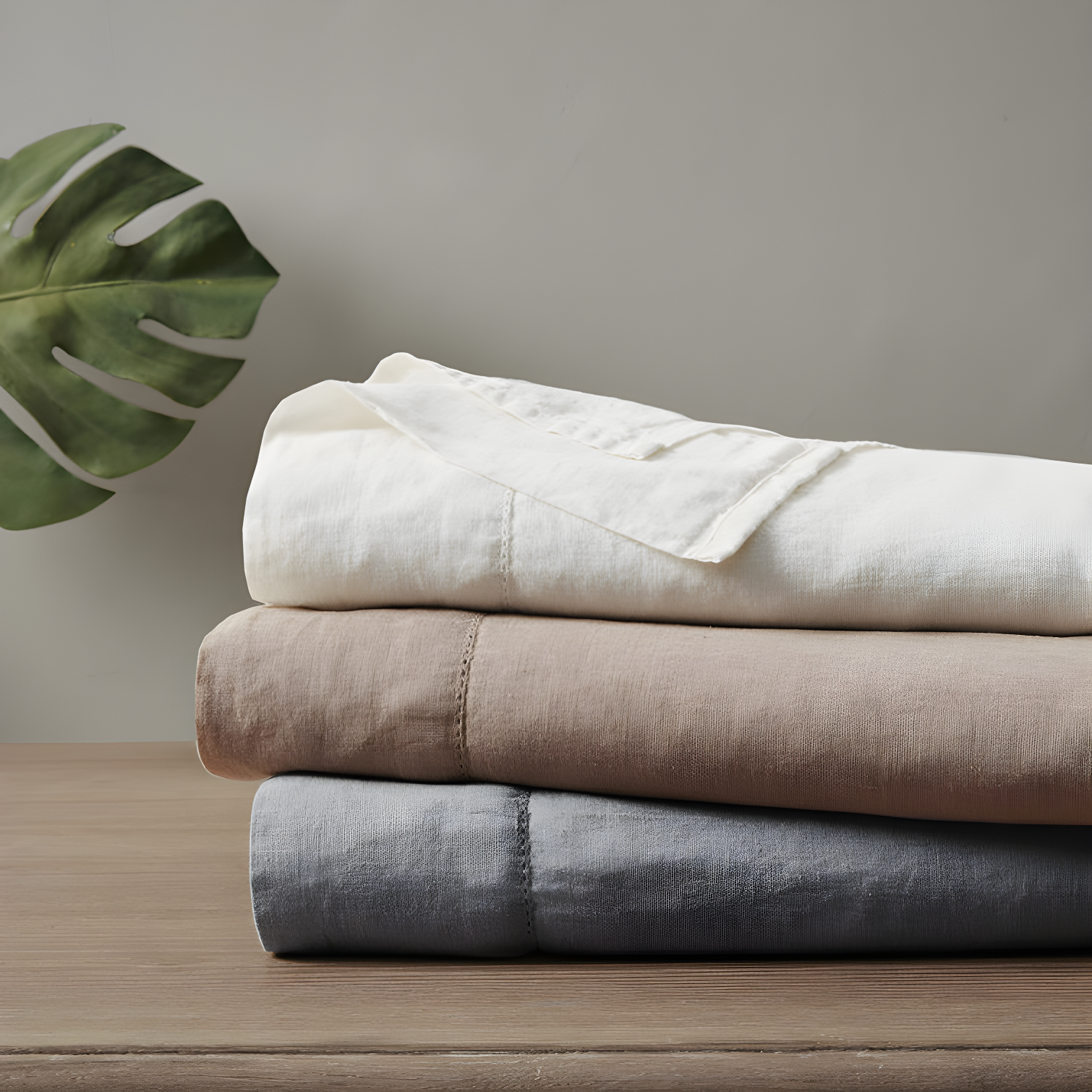 Madison Park Linen Blend 4 Piece Sheet Set