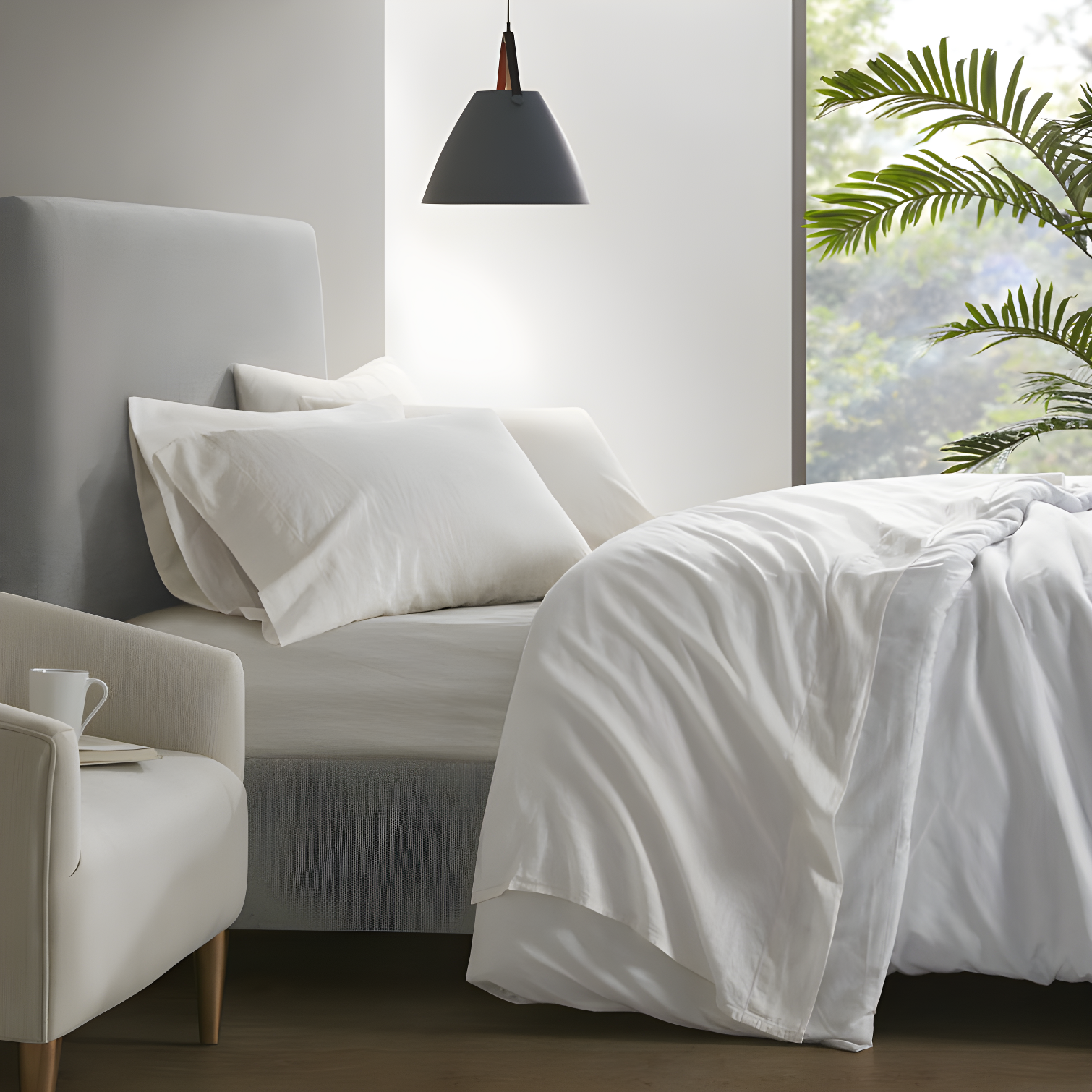 Madison Park Linen Blend 4 Piece Sheet Set