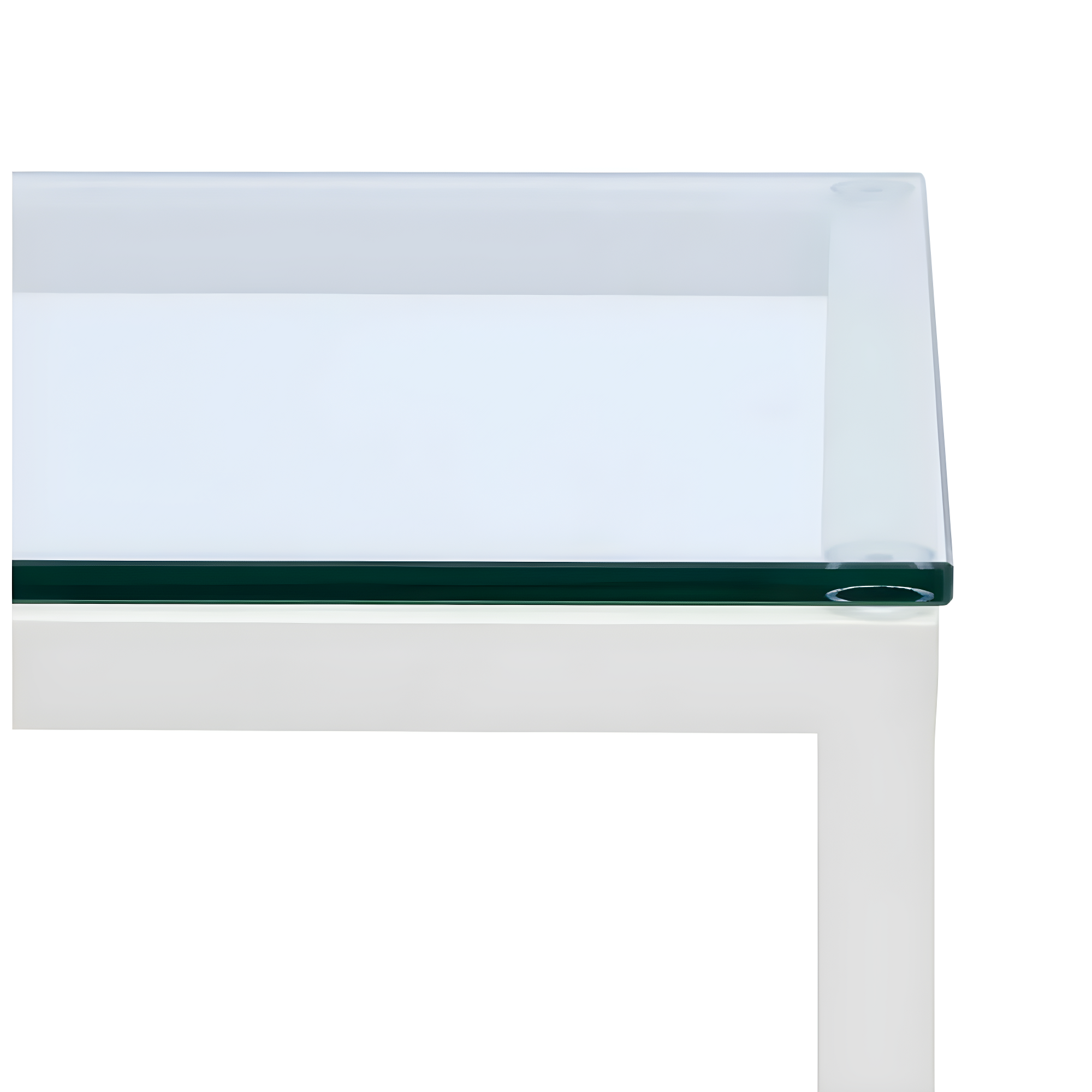 SAFAVIEH Couture Viggo Glam Glass Top Metal Side Table, White