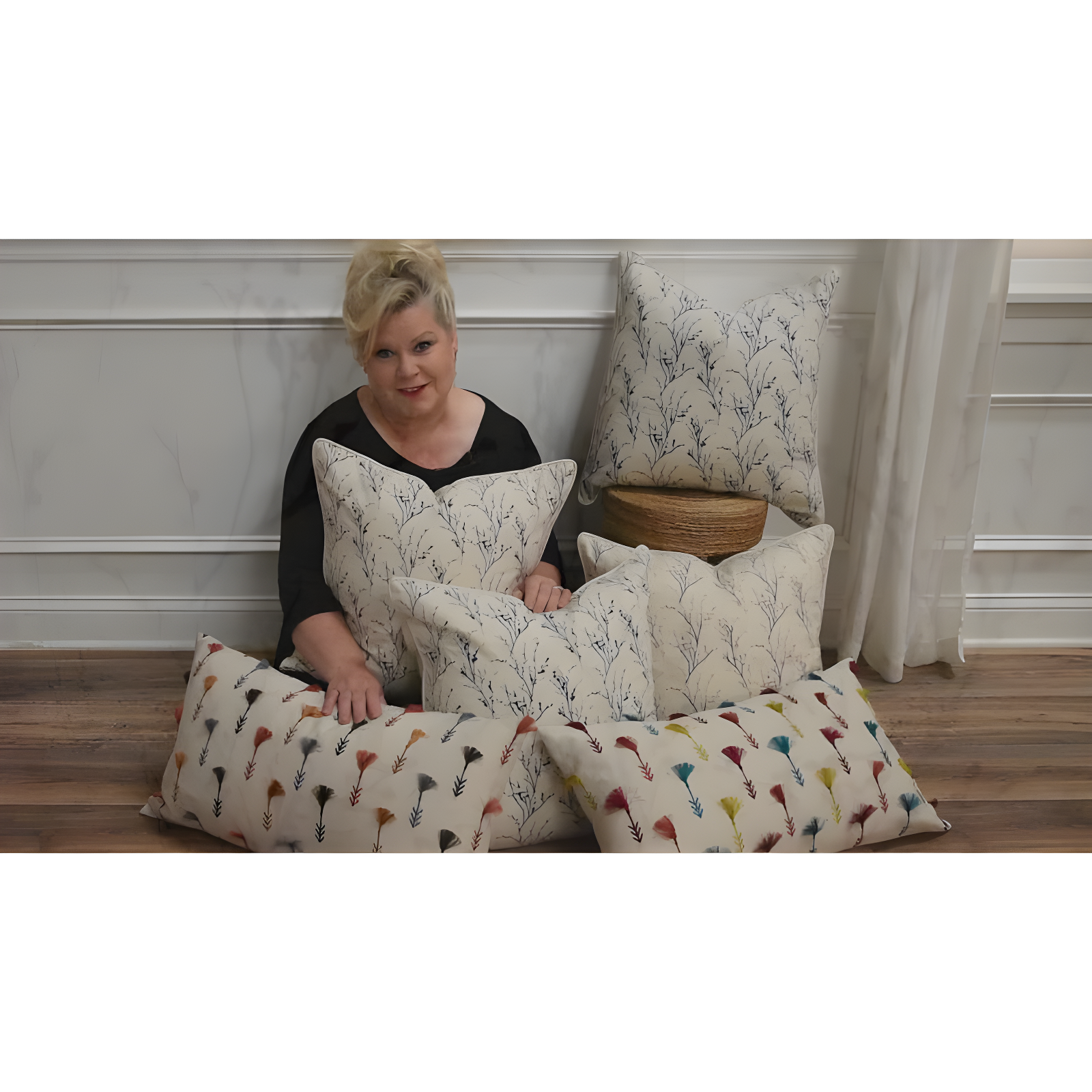 Rizzy Home Embroidered Cotton Throw Pillow