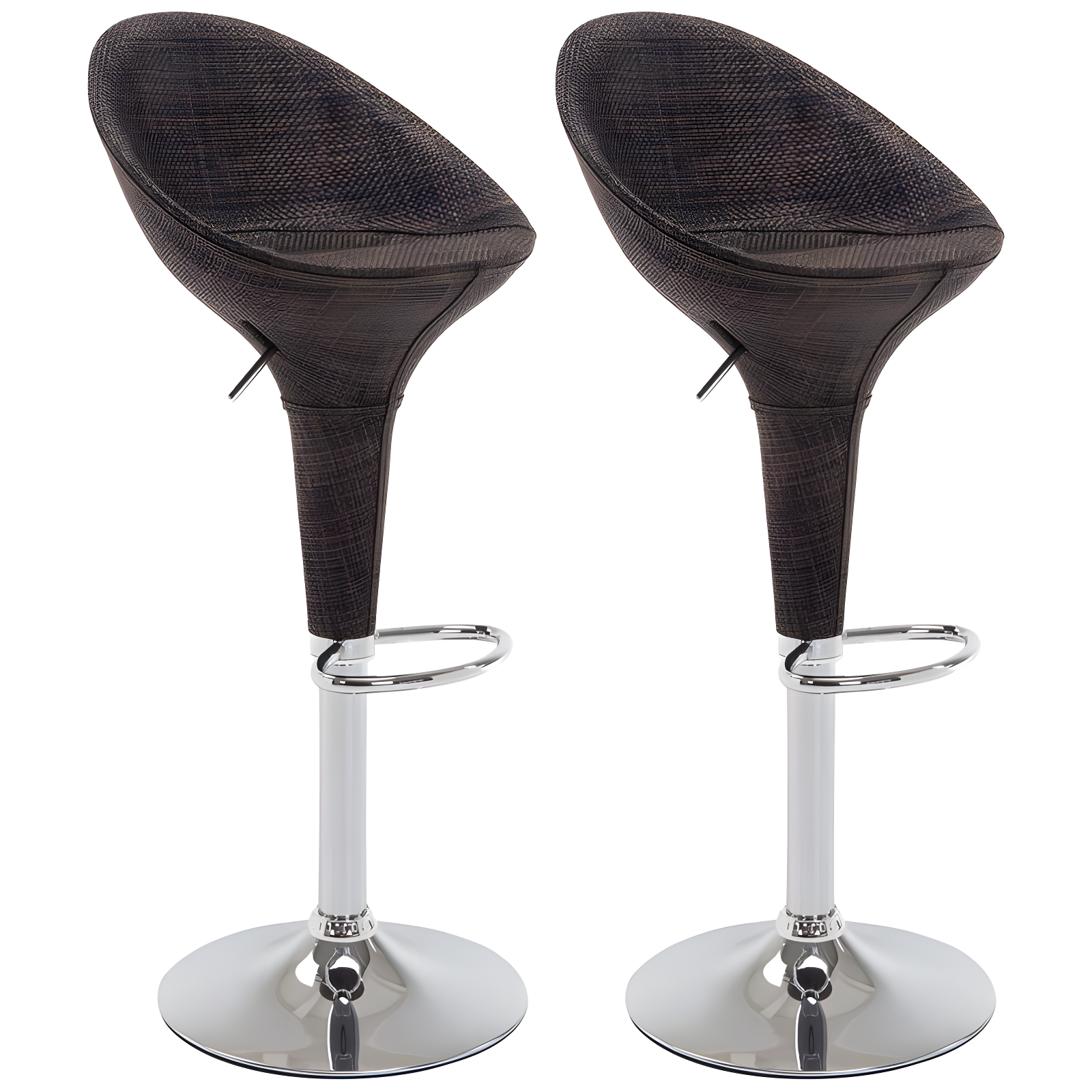 Orren Ellis Galeton Swivel Upholstered Adjustable Height Counter Stool with Metal Frame (Set of 2)