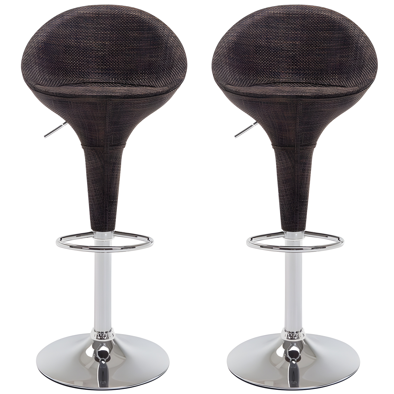 Orren Ellis Galeton Swivel Upholstered Adjustable Height Counter Stool with Metal Frame (Set of 2)