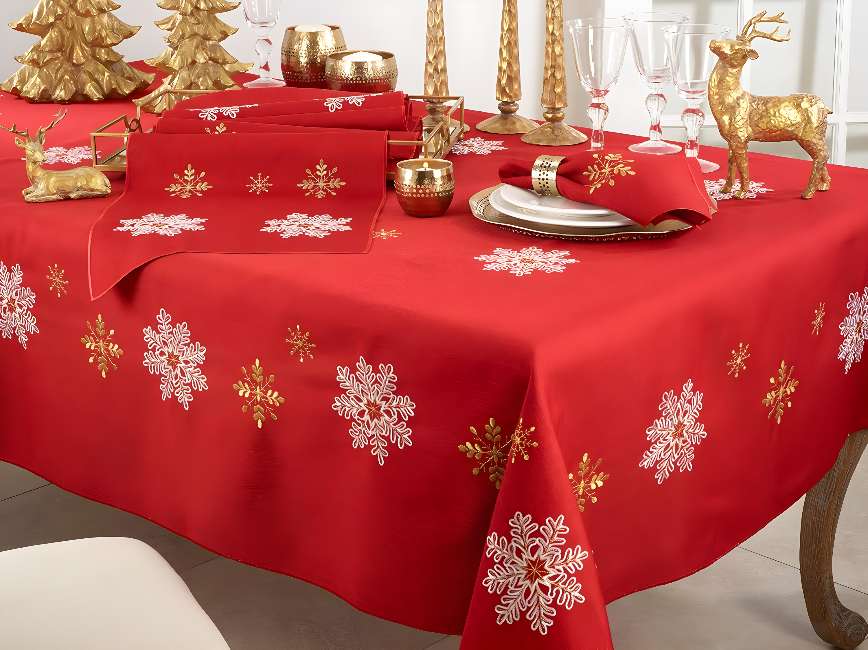 The Holiday Aisle® Sermons Geometric Christmas Tablecloth