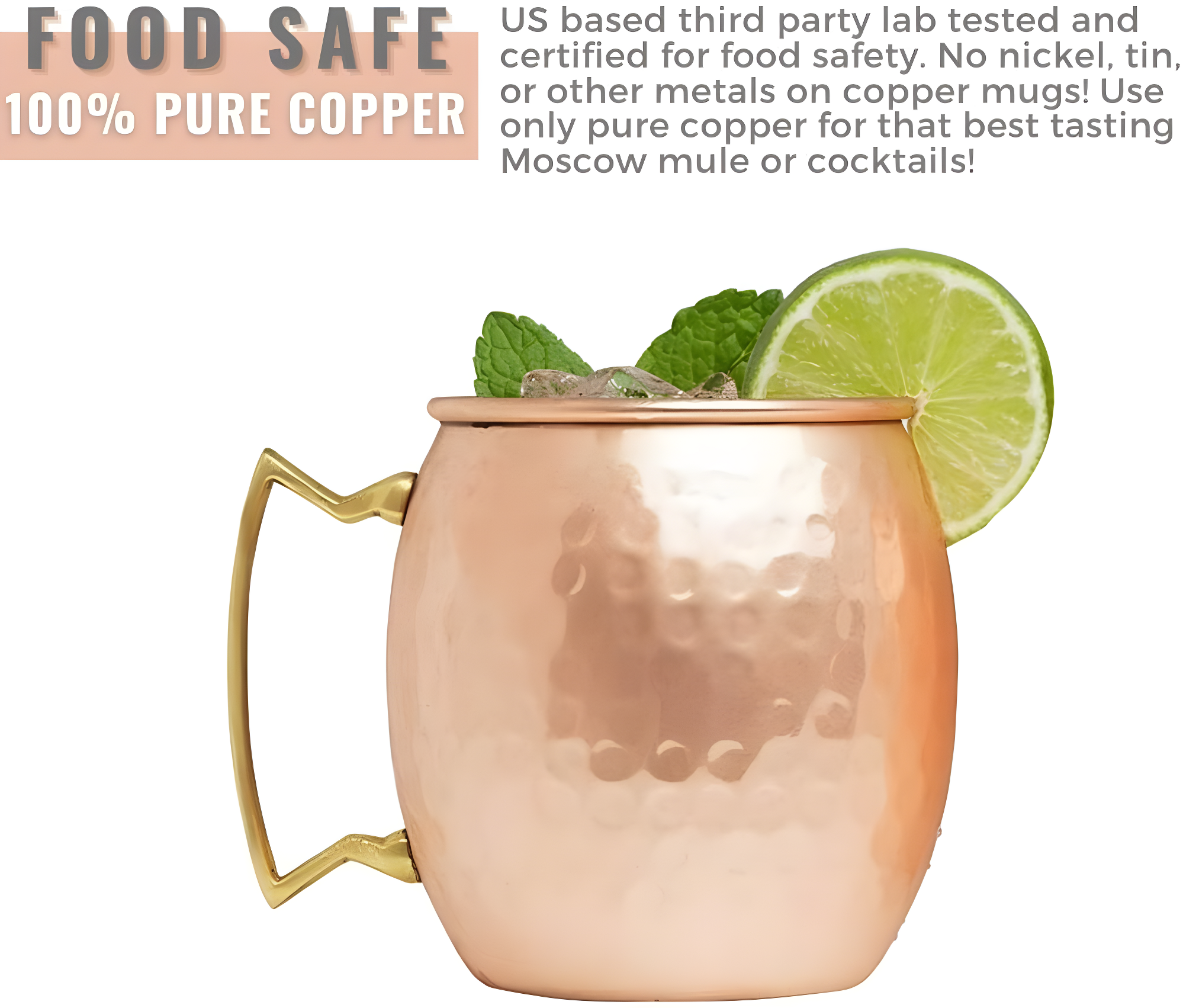 Advanced Mixology Moscow Mule Copper Mugs - Set of 2 - 100% HANDCRAFTED - Pure Solid Copper Mugs 16 oz Gift Set with BONUS: Artisan Wooden Coasters, Cocktail Copper Straws, and Shot Glass!